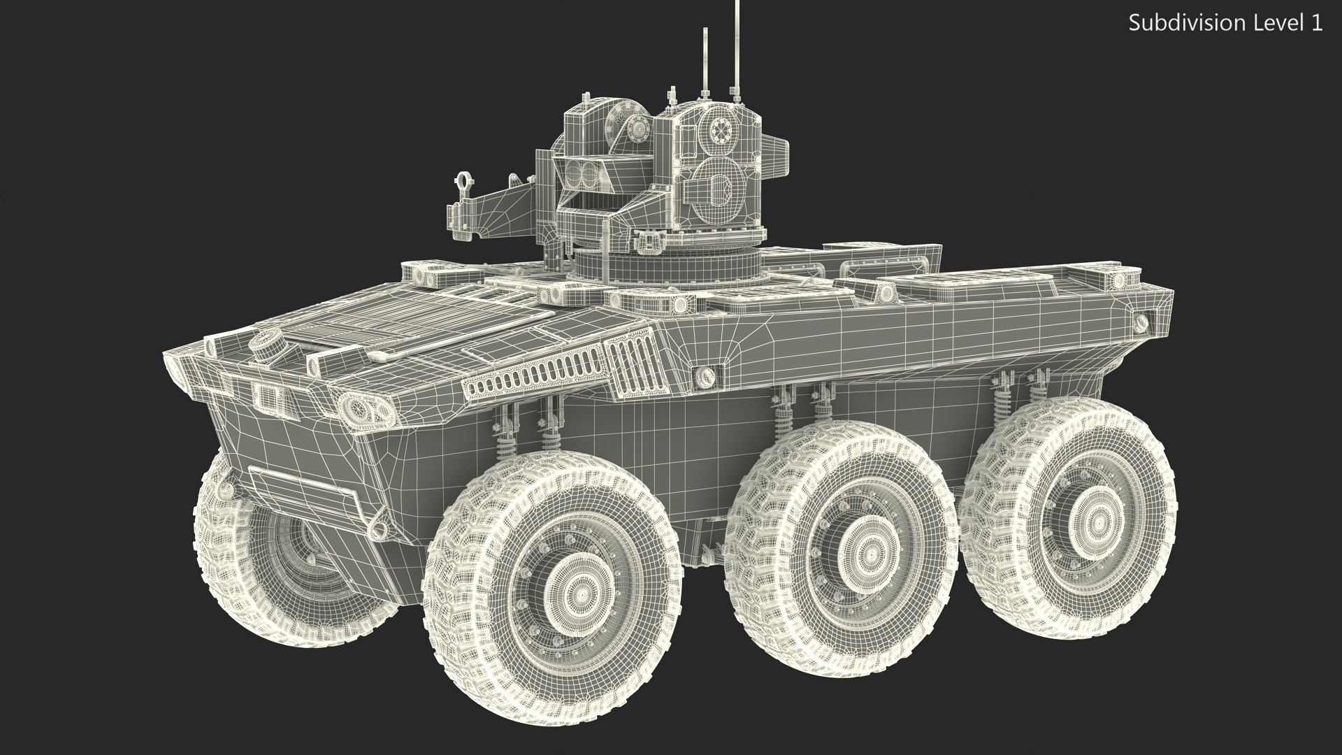 3D Military Robot Scout Rigged for Cinema 4D