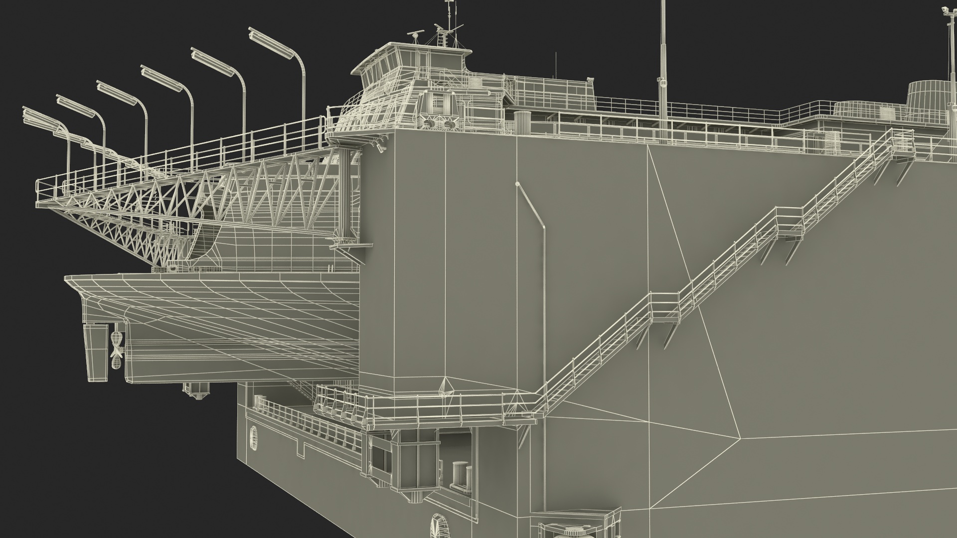 3D model Large Ship in Floating Drydock