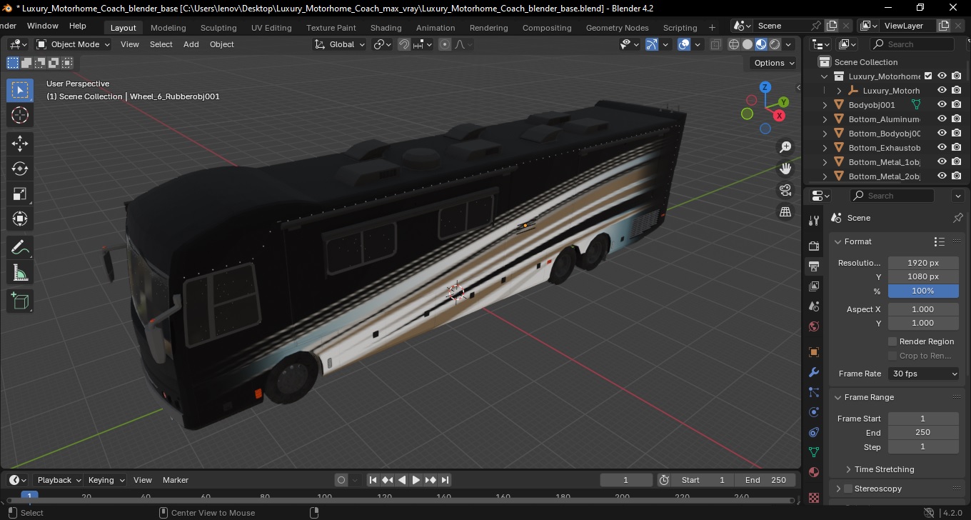 Luxury Motorhome Coach 3D