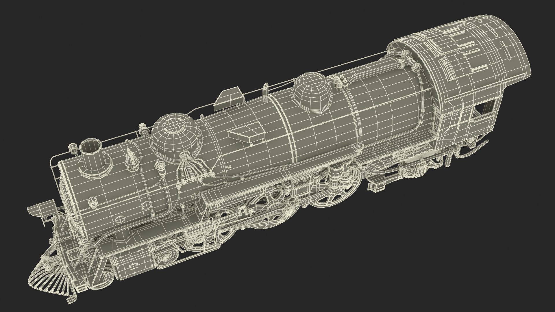 3D model Steam Engine with Freight Cars