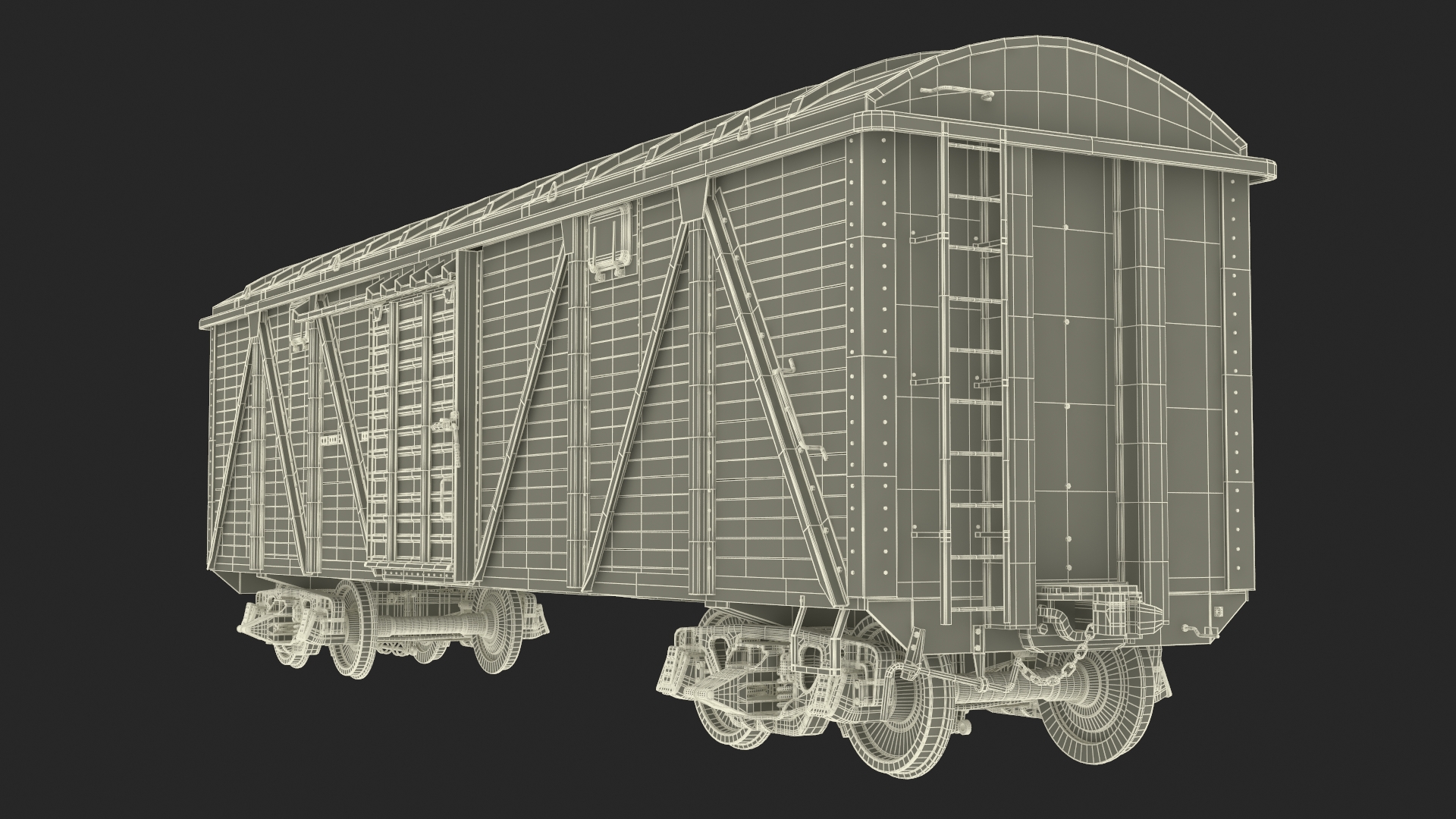 3D model Steam Engine with Freight Cars