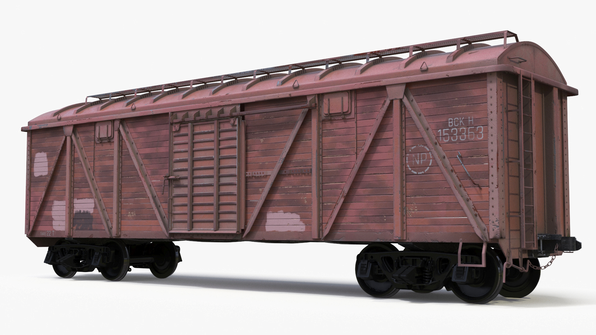 3D model Steam Engine with Freight Cars