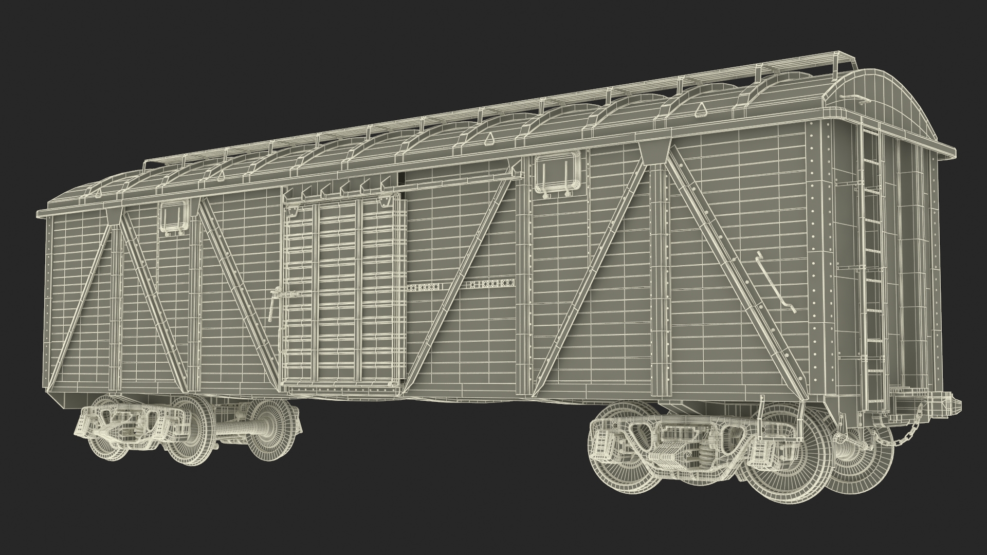 3D model Steam Engine with Freight Cars