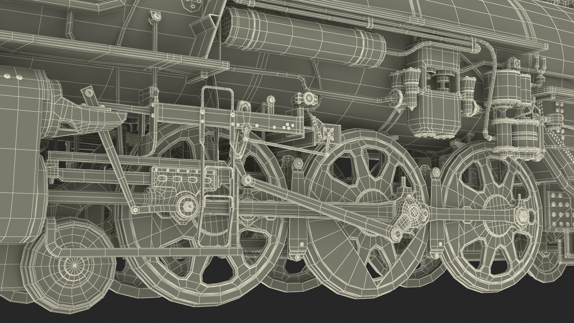 3D model Steam Engine with Freight Cars