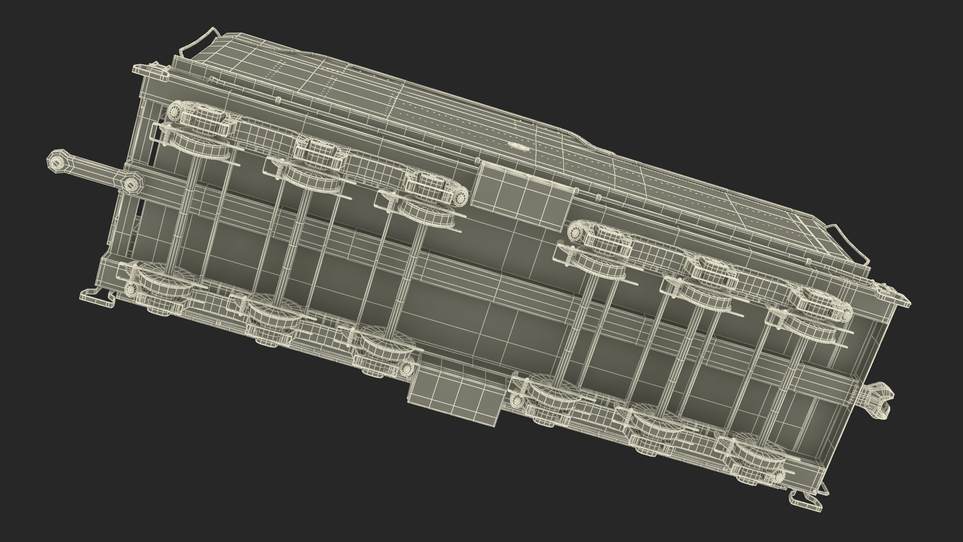 3D model Steam Engine with Freight Cars