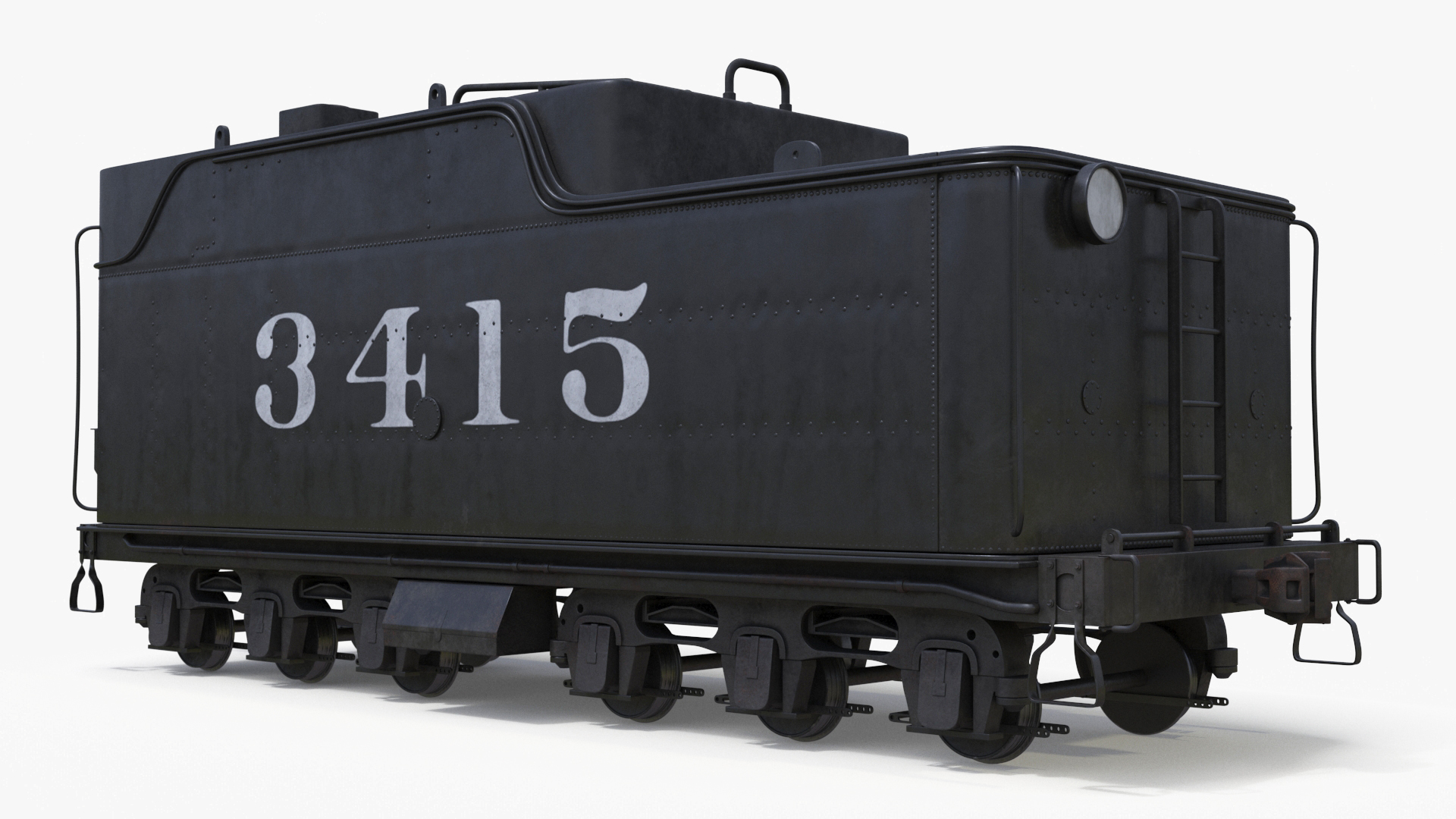 3D model Steam Engine with Freight Cars