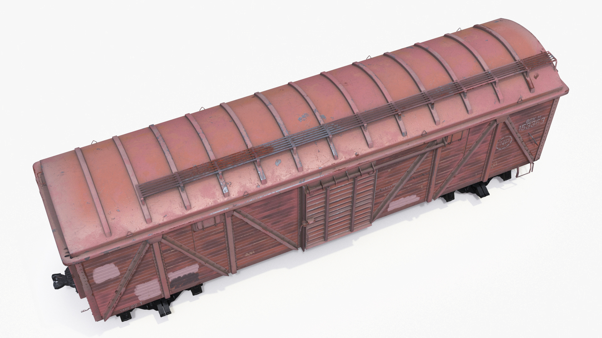 3D model Steam Engine with Freight Cars