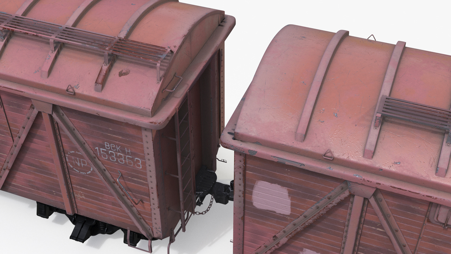 3D model Steam Engine with Freight Cars