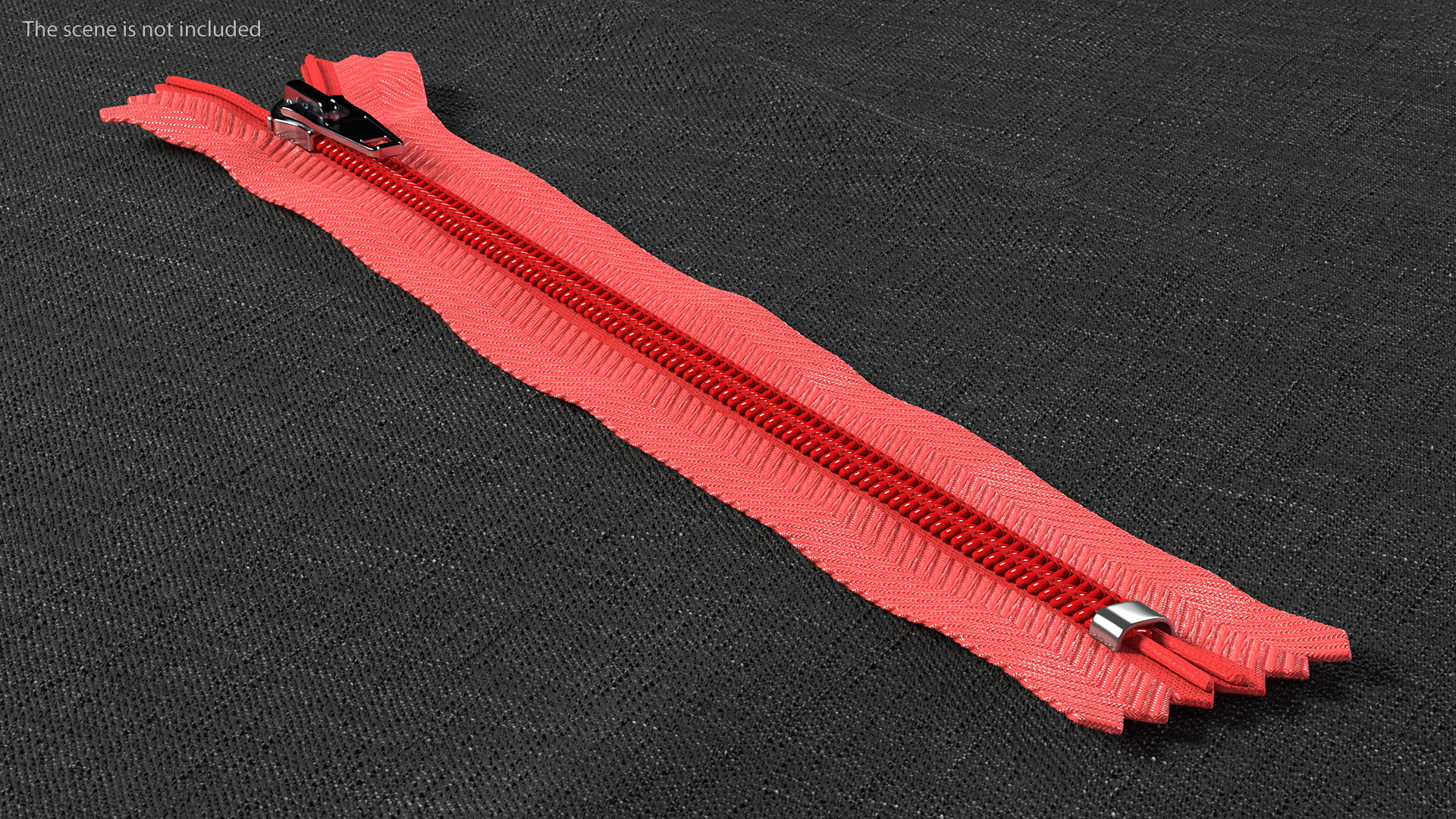 3D Closed End One Side Nylon Coil Zipper Red