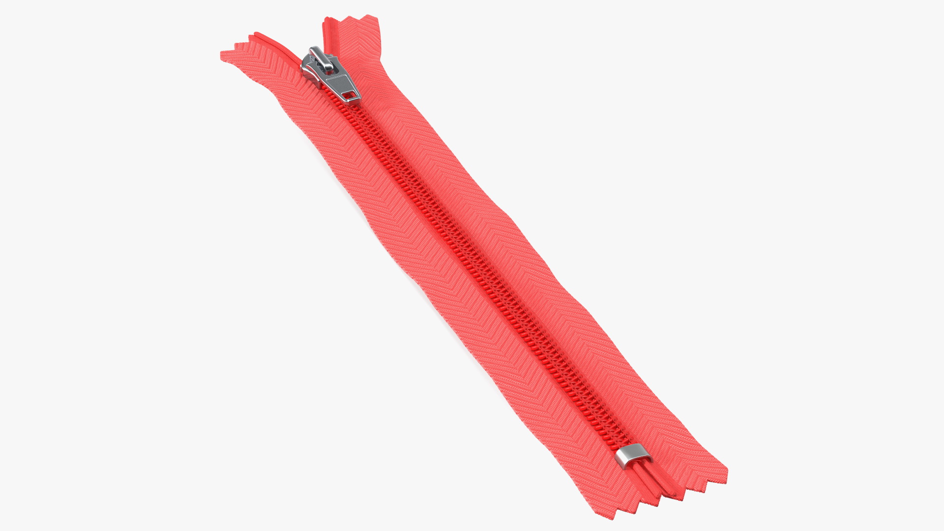 3D Closed End One Side Nylon Coil Zipper Red