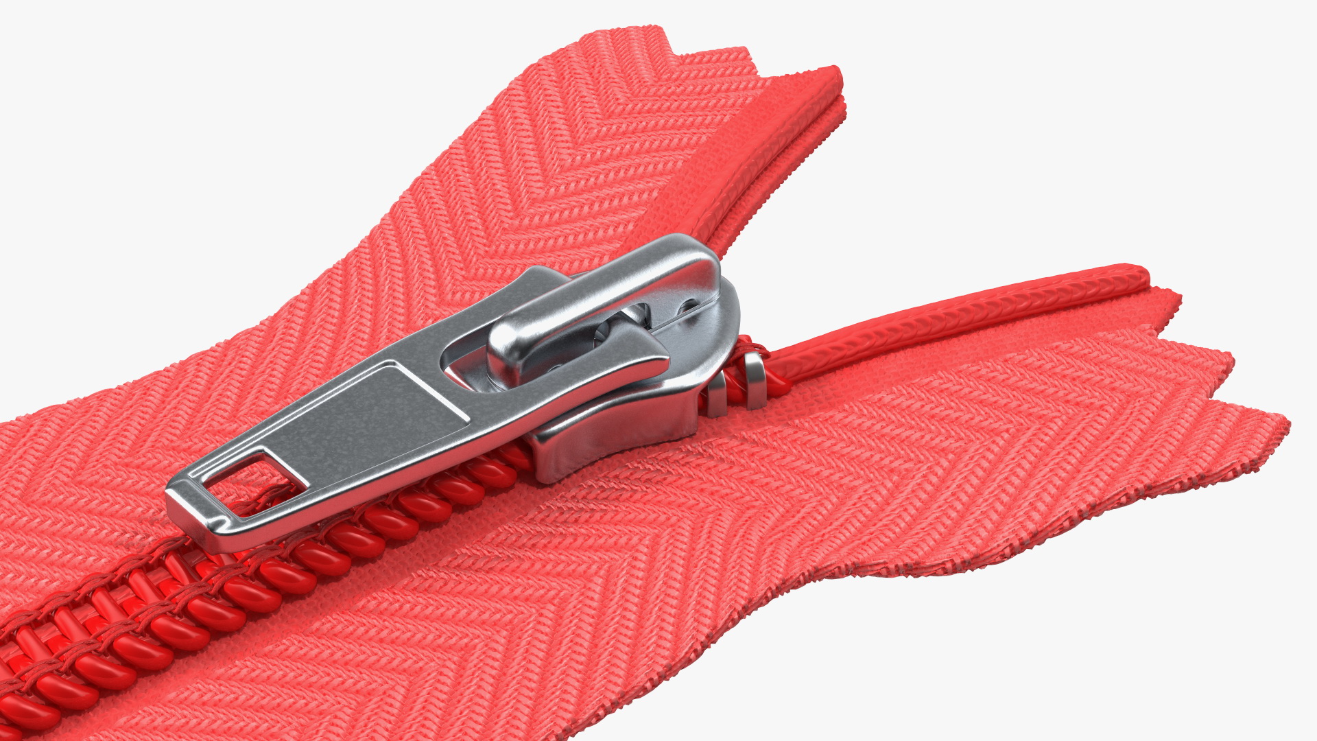 3D Closed End One Side Nylon Coil Zipper Red