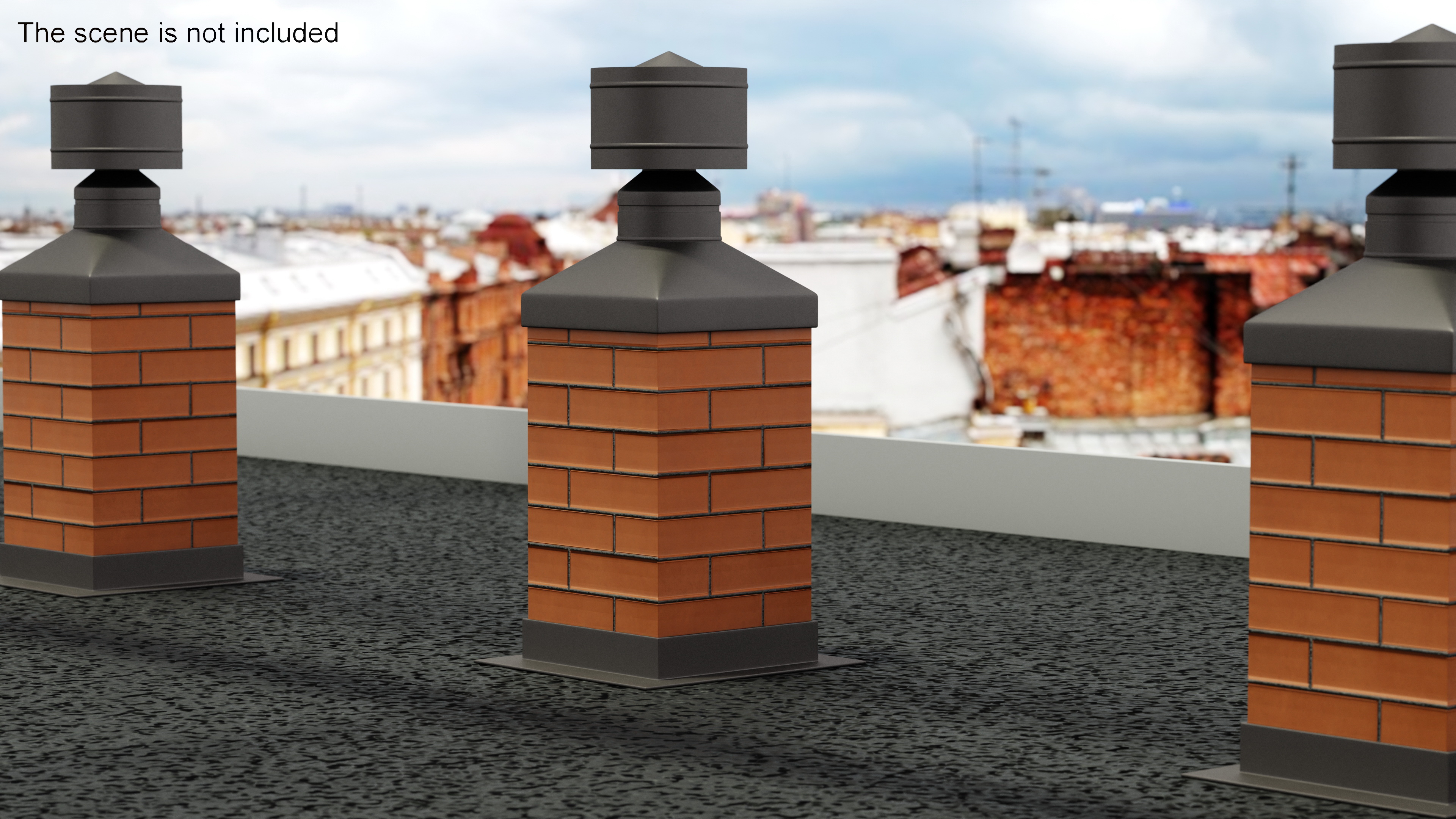 3D model Masonry Fireplace Chimney