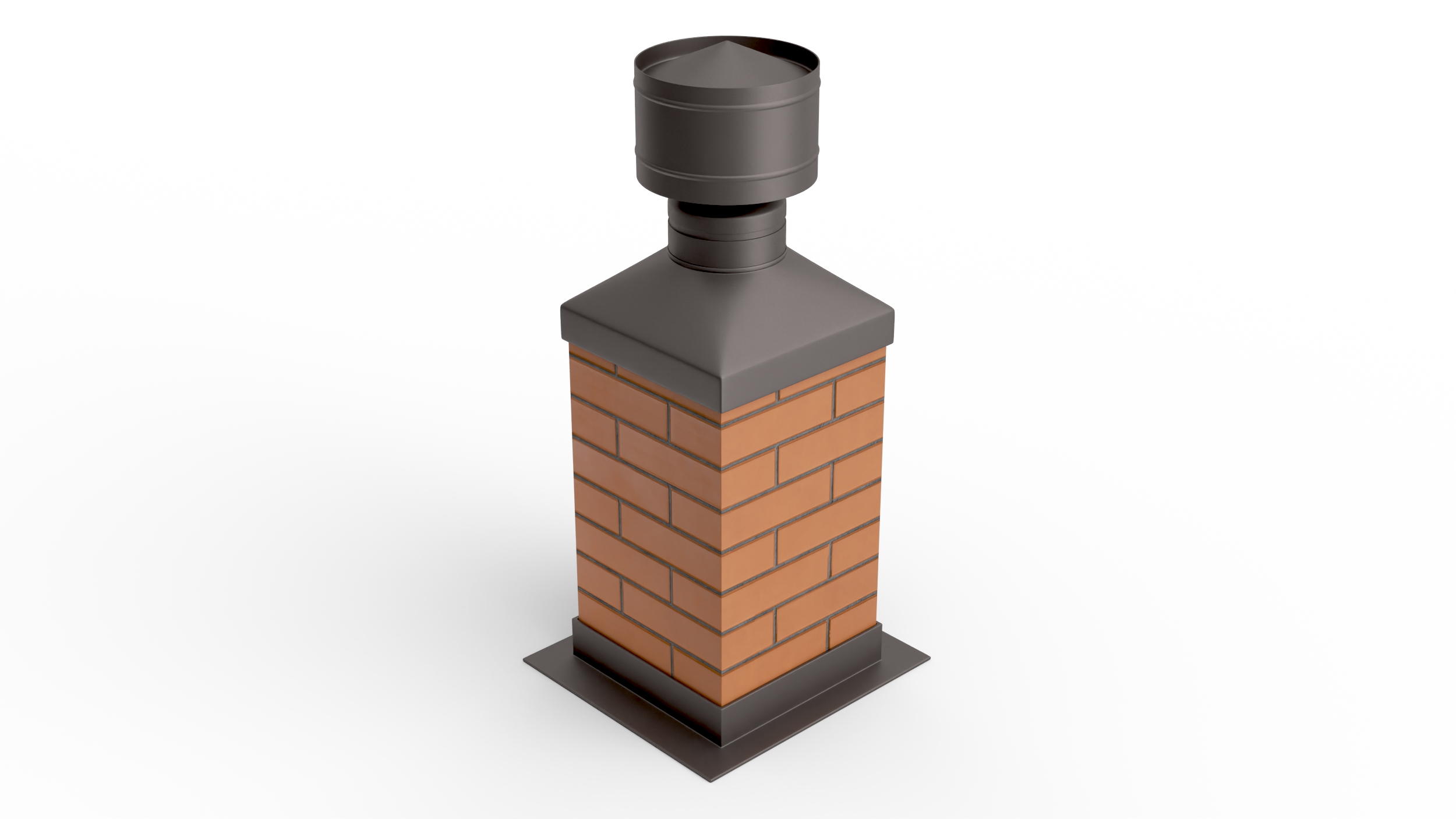 3D model Masonry Fireplace Chimney