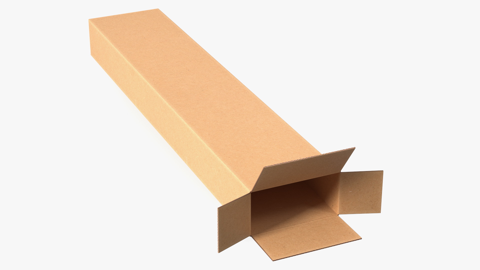 3D Long Cardboard Box model