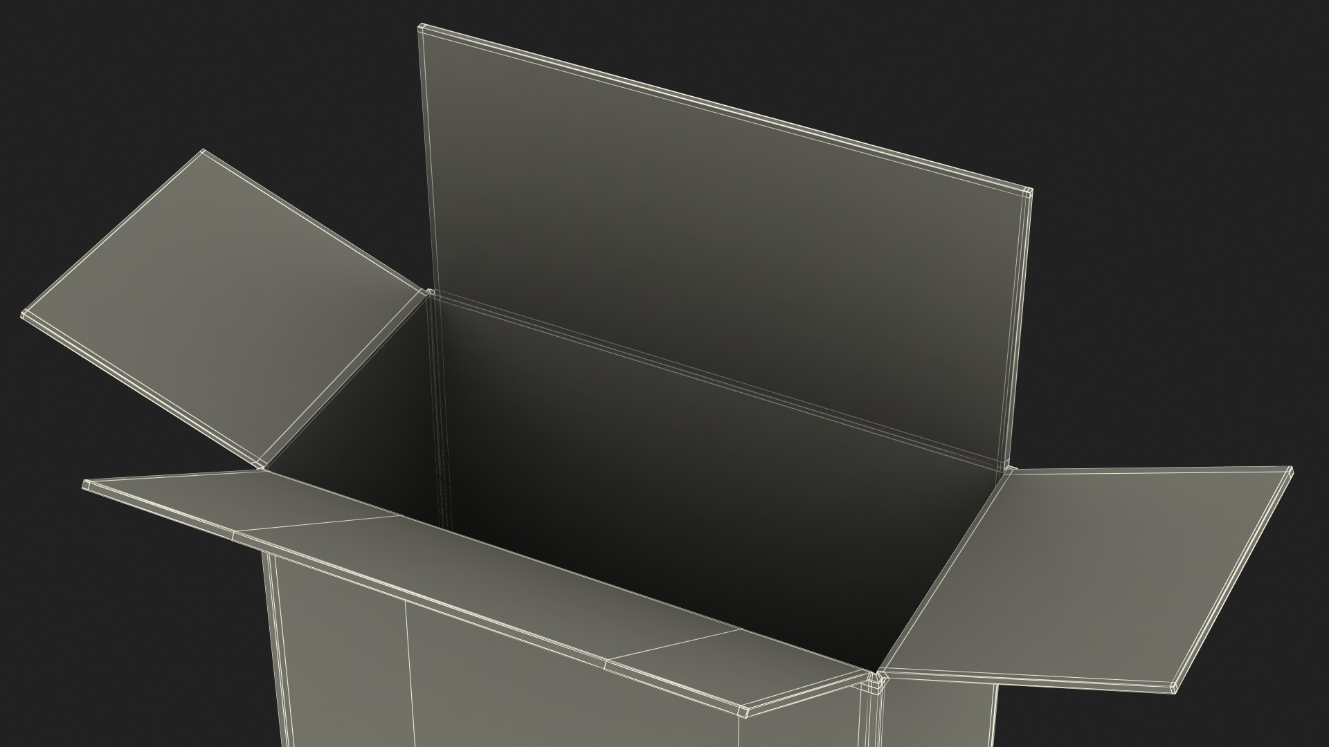 3D Long Cardboard Box model