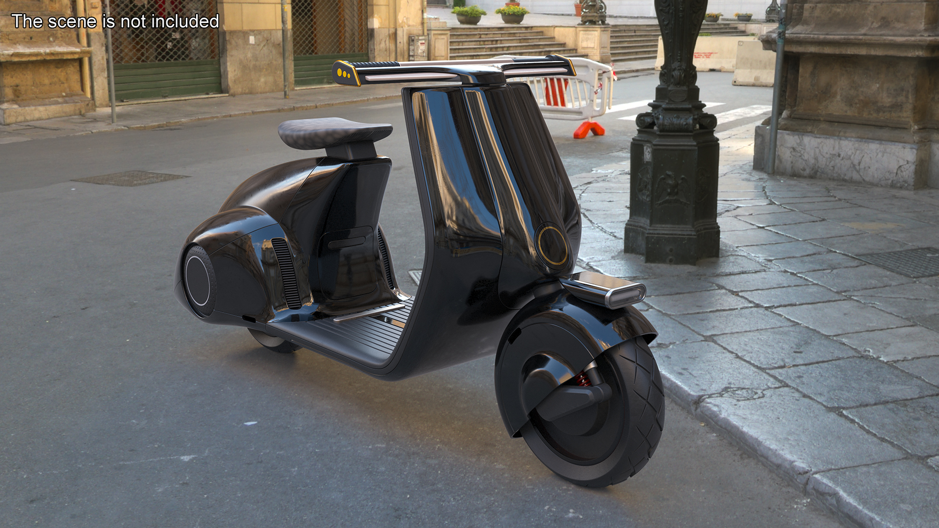 Modern Electric Scooter Black 3D model