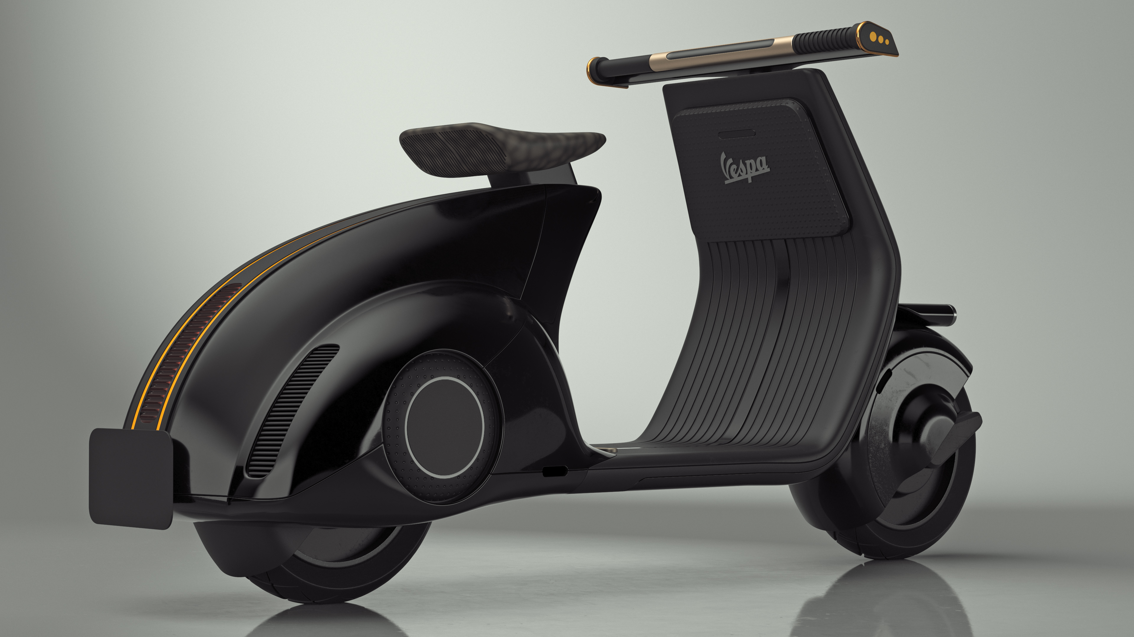 Modern Electric Scooter Black 3D model