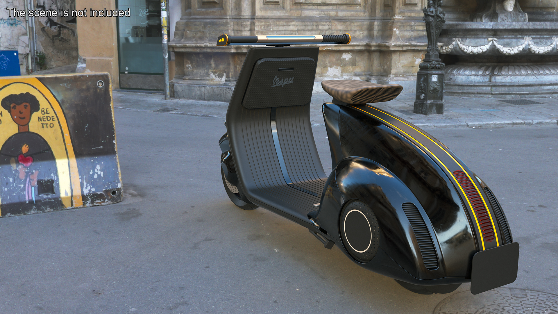 Modern Electric Scooter Black 3D model