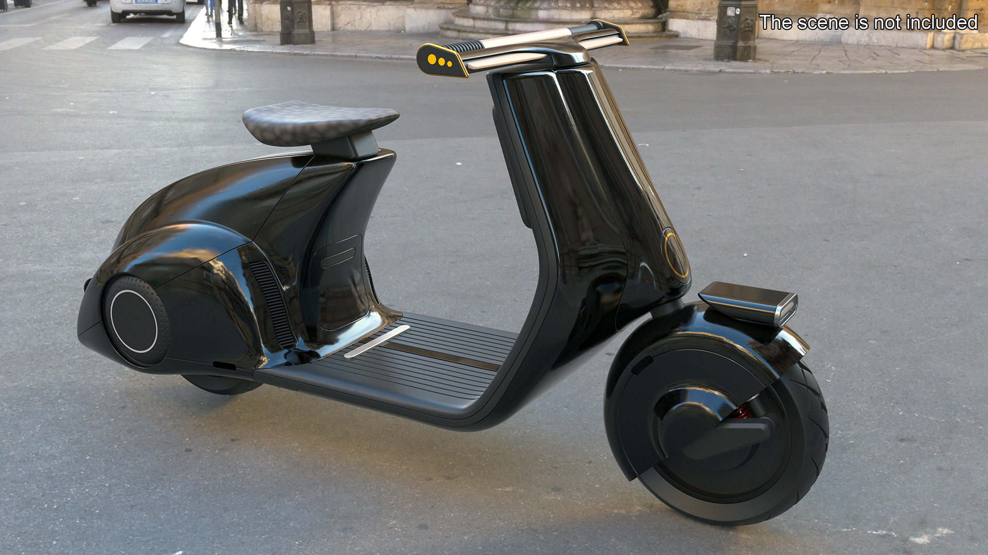 Modern Electric Scooter Black 3D model