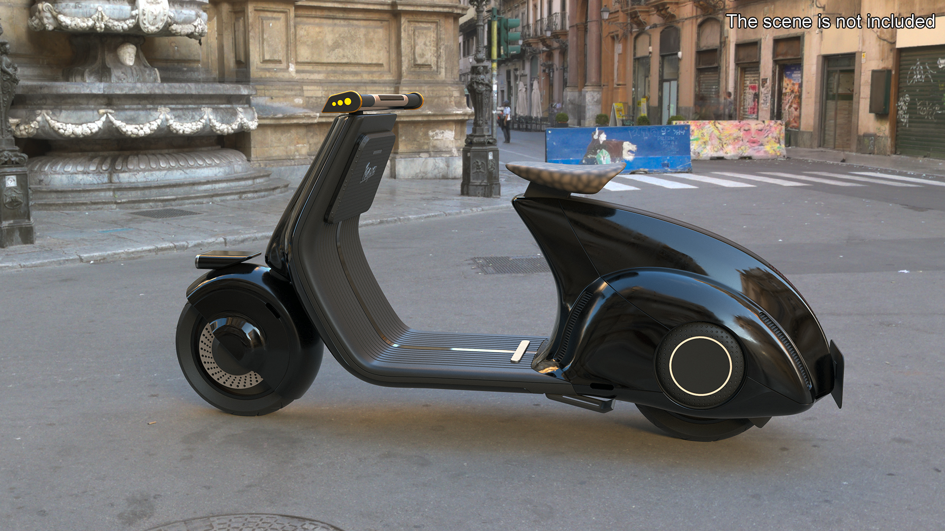 Modern Electric Scooter Black 3D model