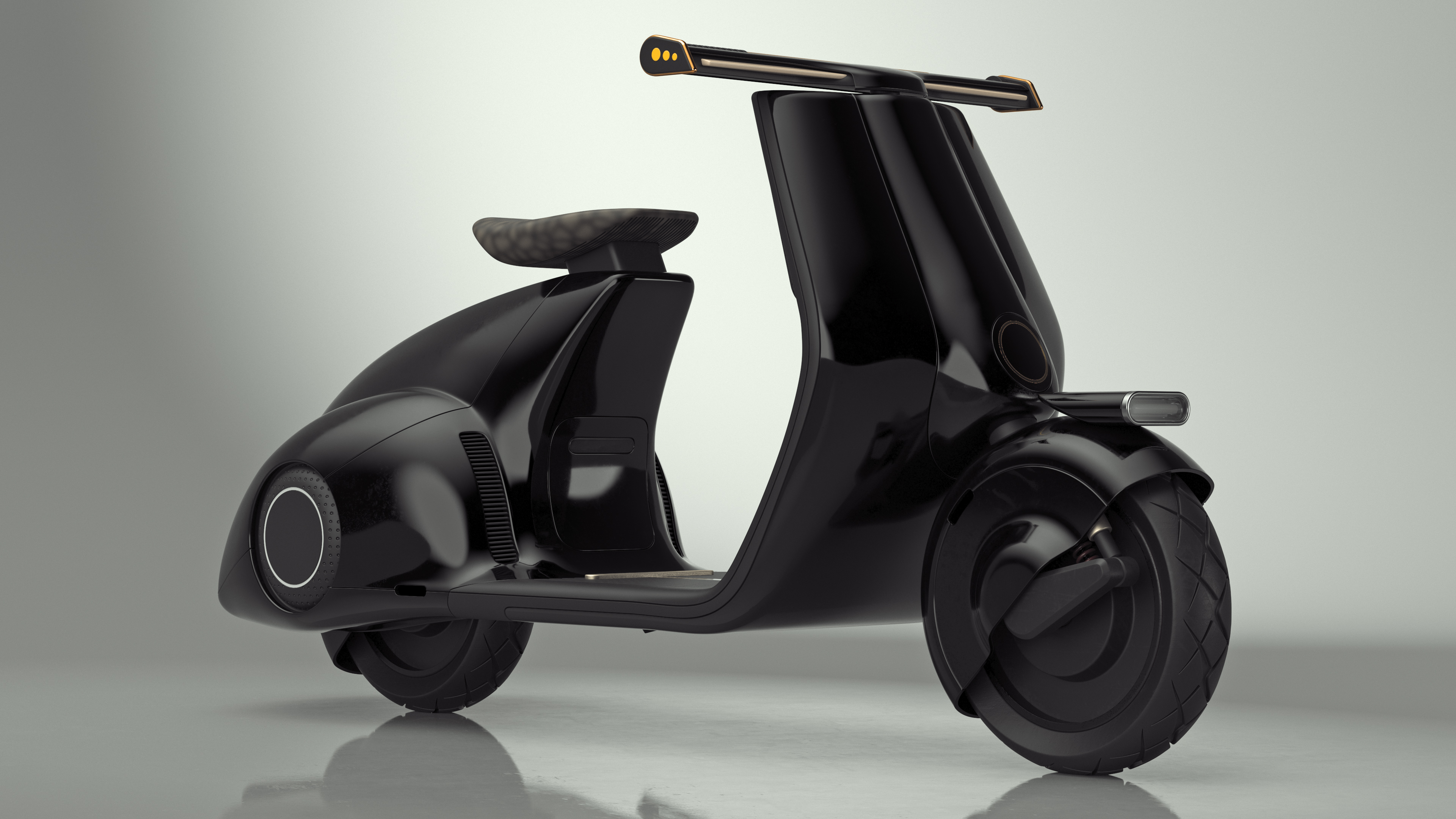 Modern Electric Scooter Black 3D model