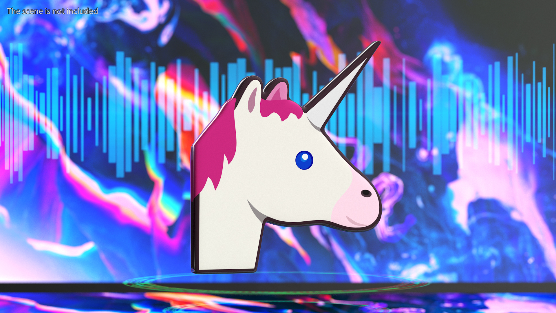 3D Unicorn Emoji model