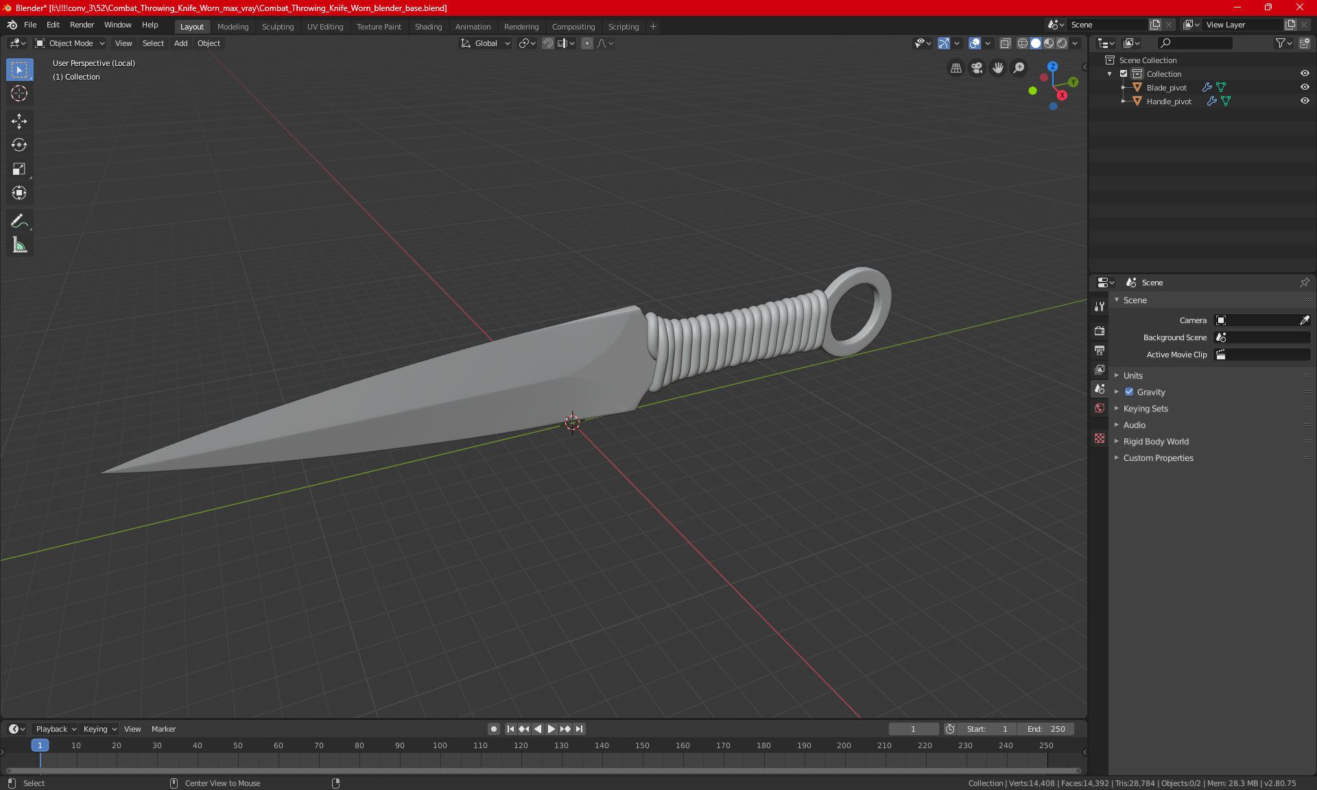 3D model Point Throwing Knife