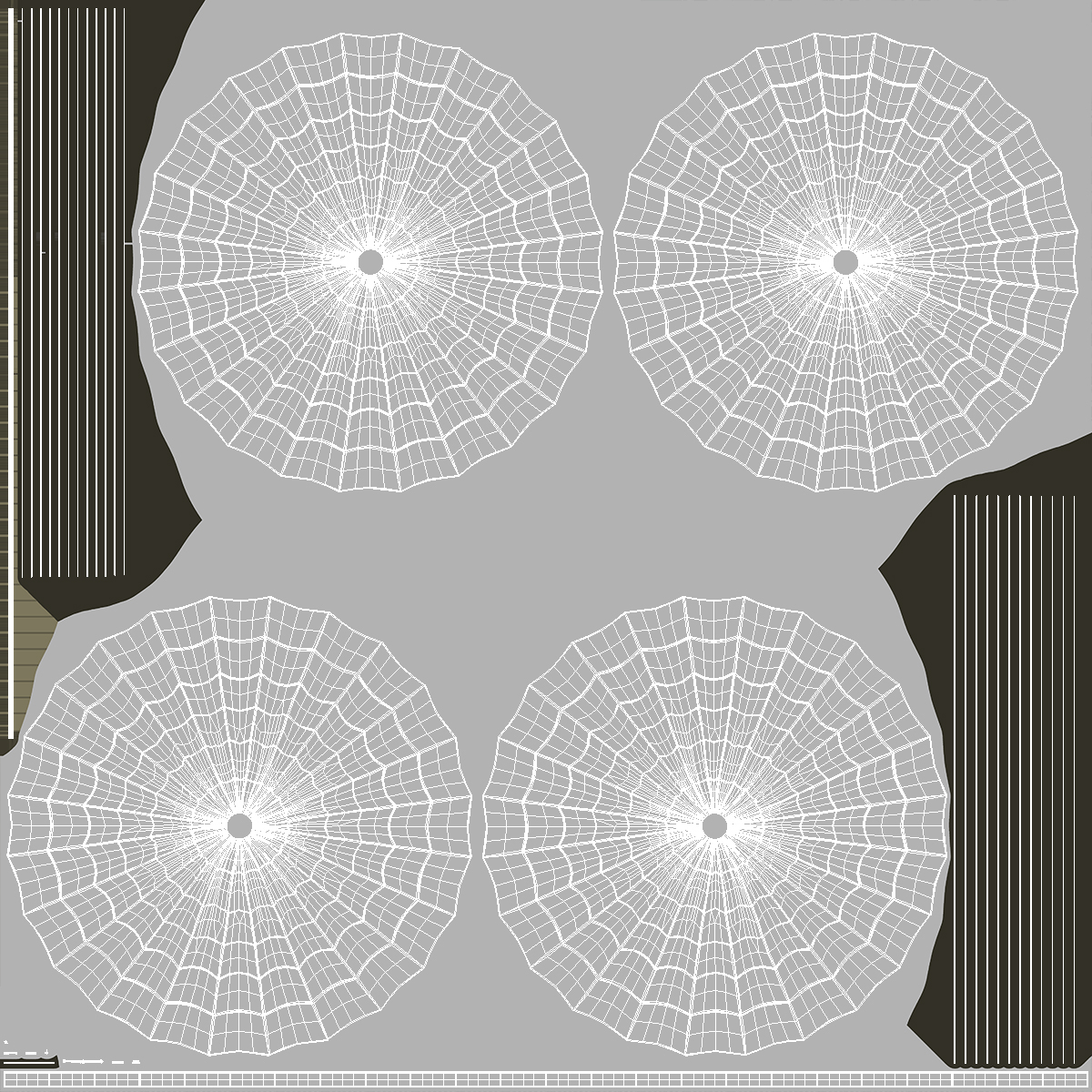 3D Cluster of Military Parachutes with Cargo