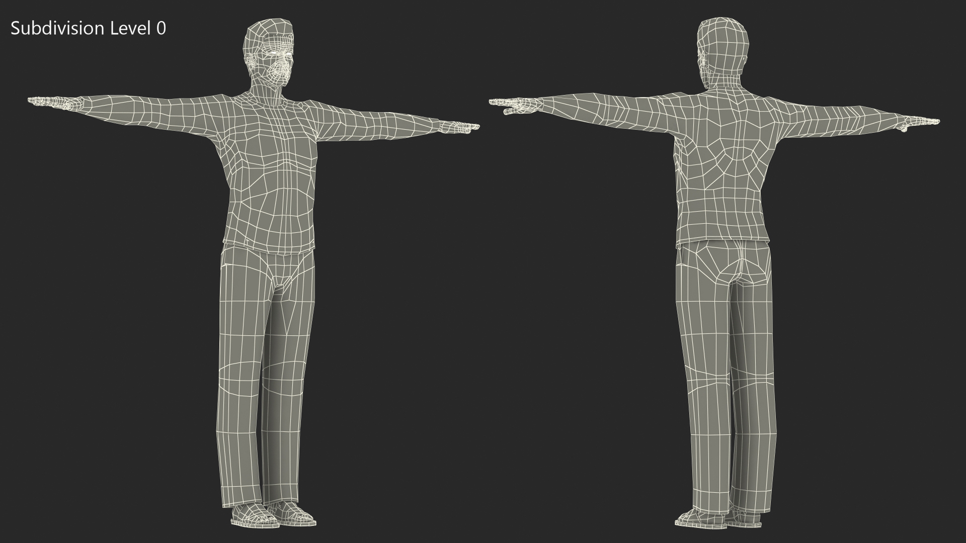 3D model Asian Man Home Style Clothes T Pose