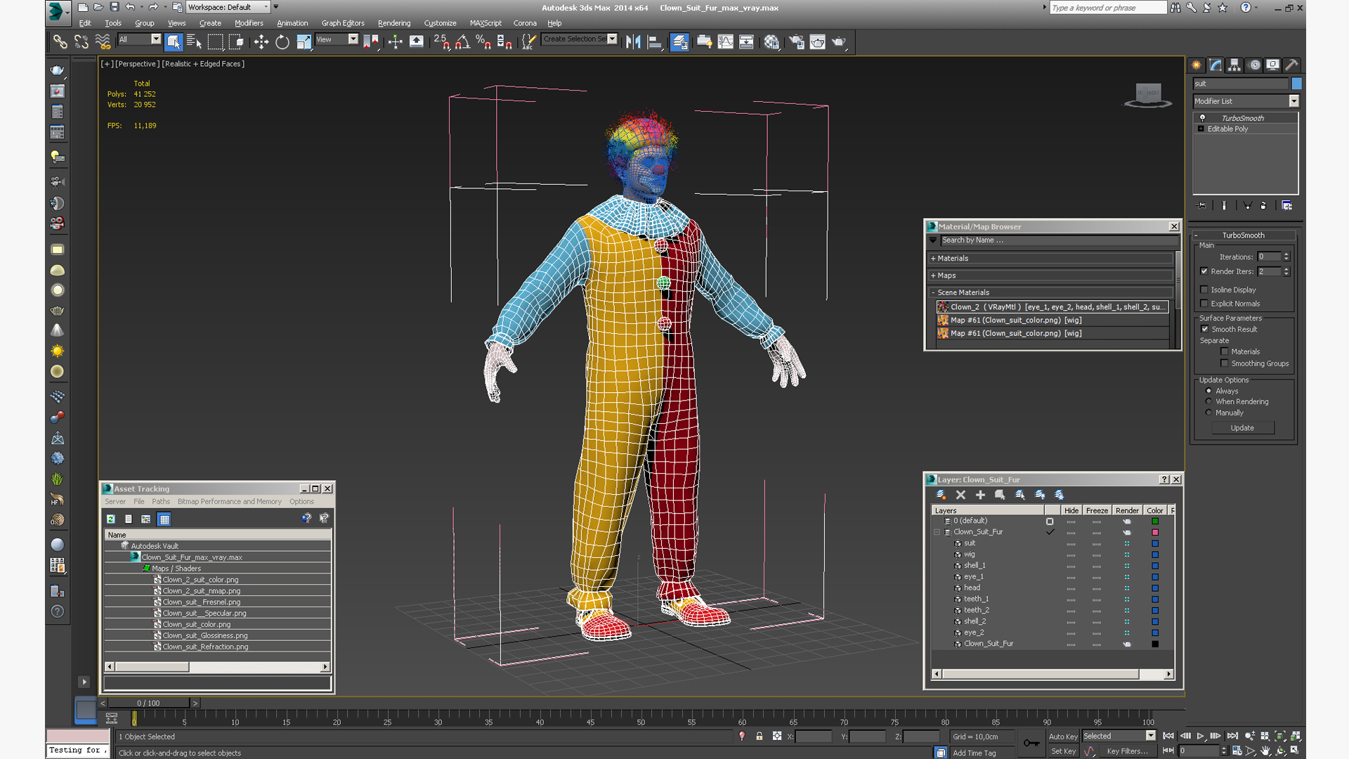 Clown Suit Fur 3D model