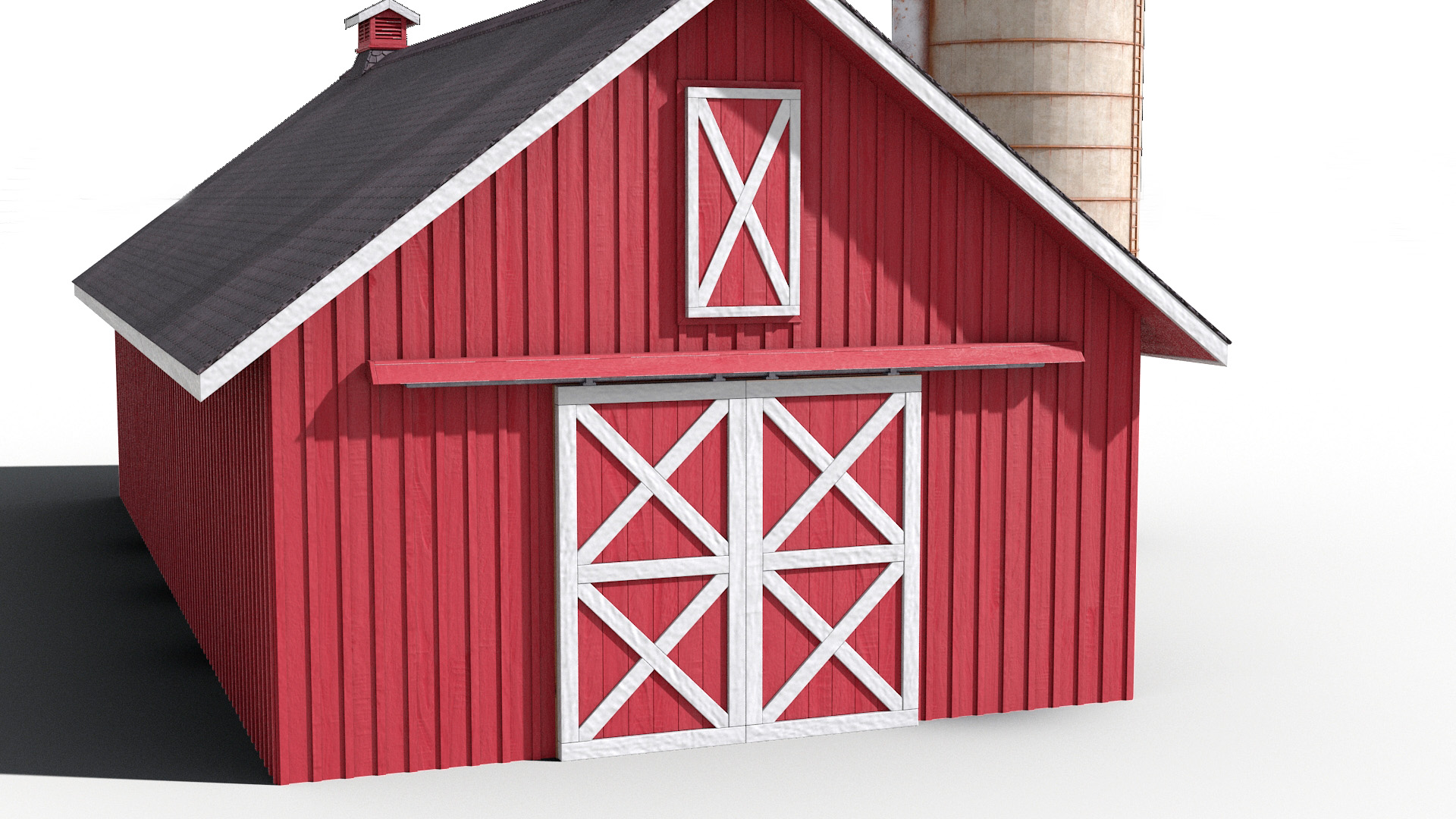 Barn Silo Red Old 3D