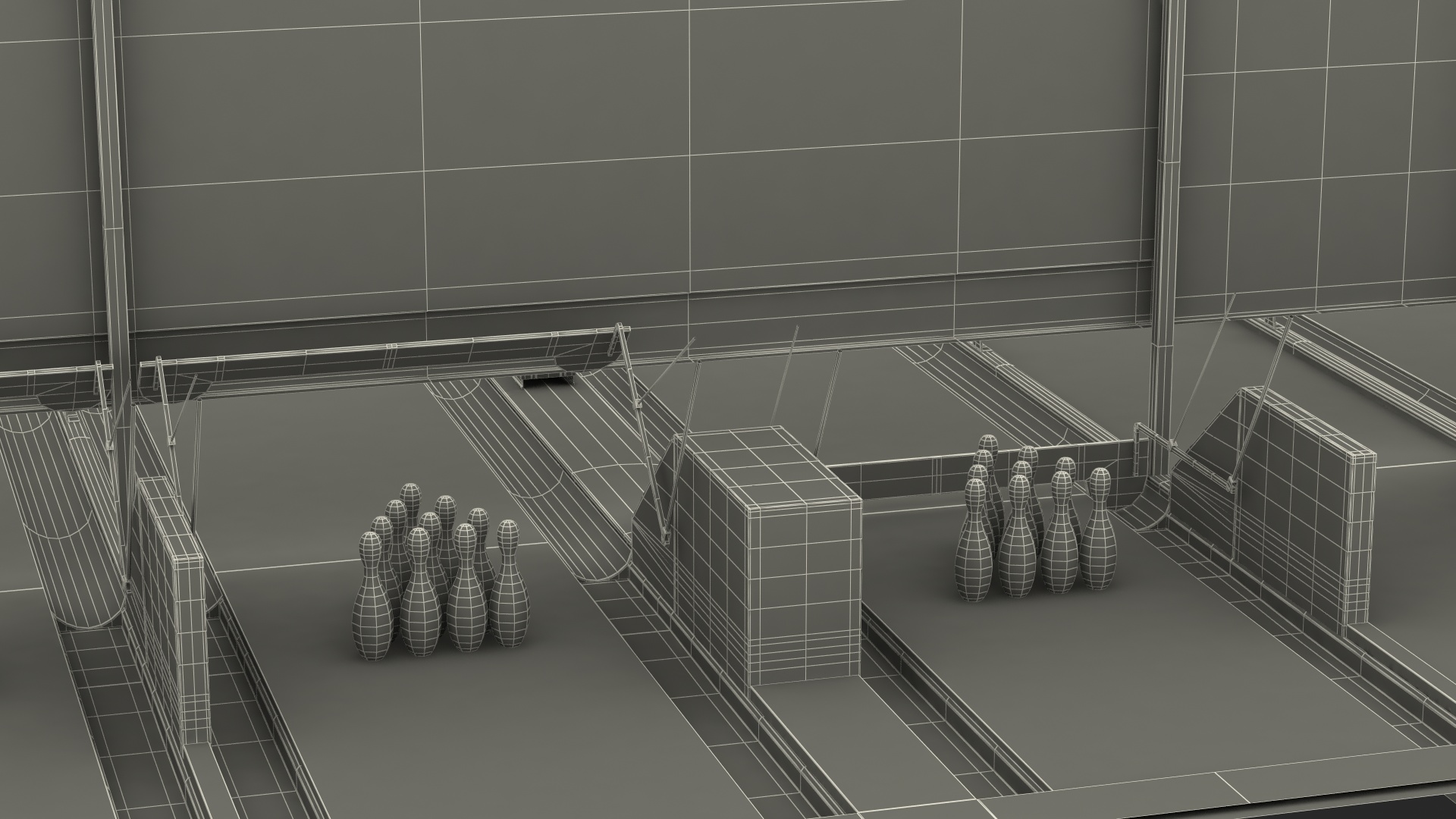 3D Bowling Alley Lane model