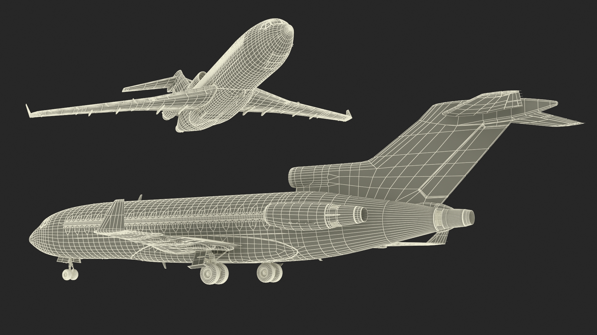 3D Boeing 727-100 Purolator Rigged