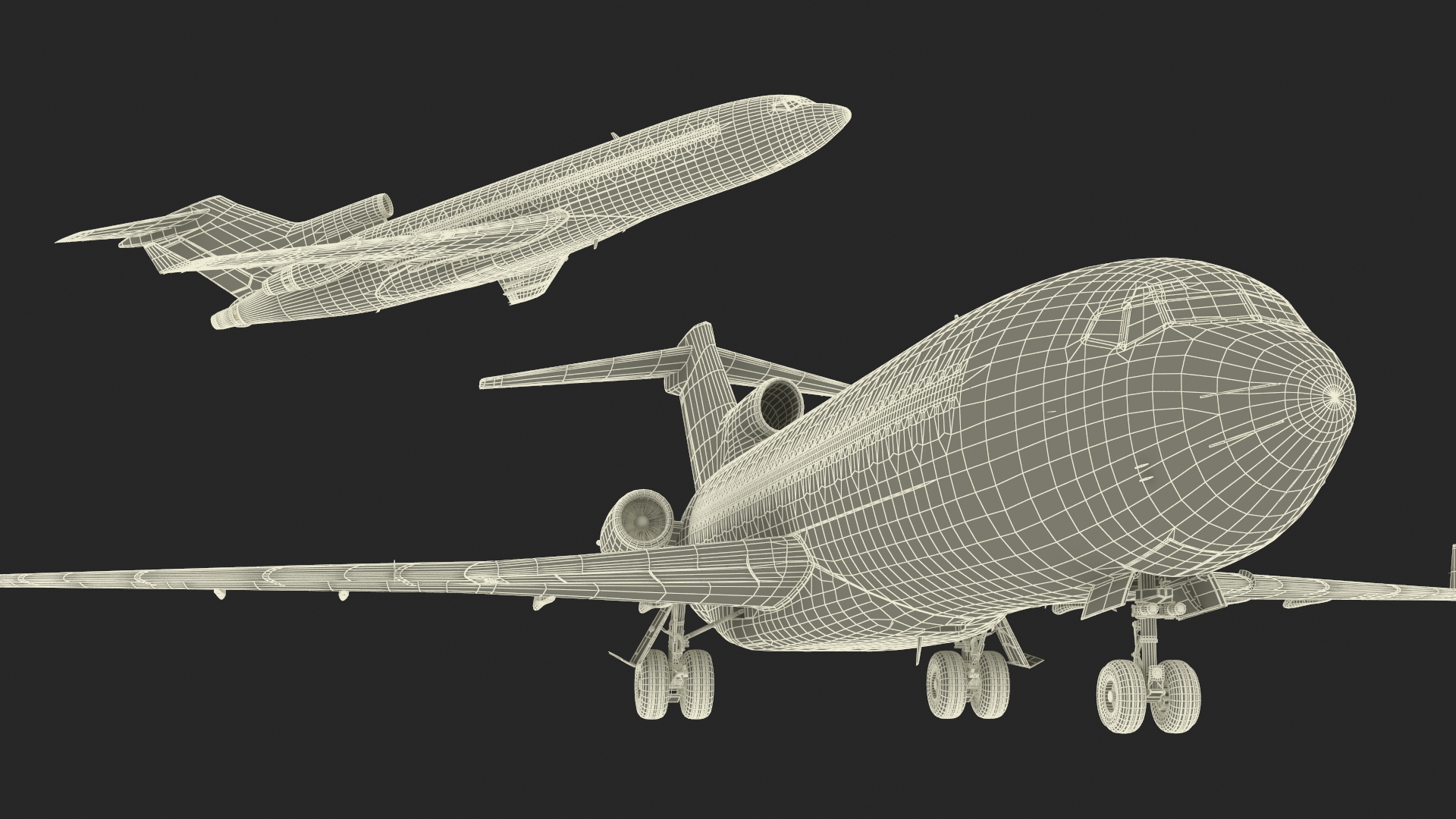 3D Boeing 727-100 Purolator Rigged