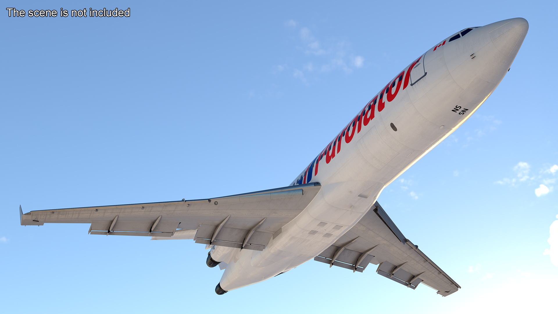 3D Boeing 727-100 Purolator Rigged