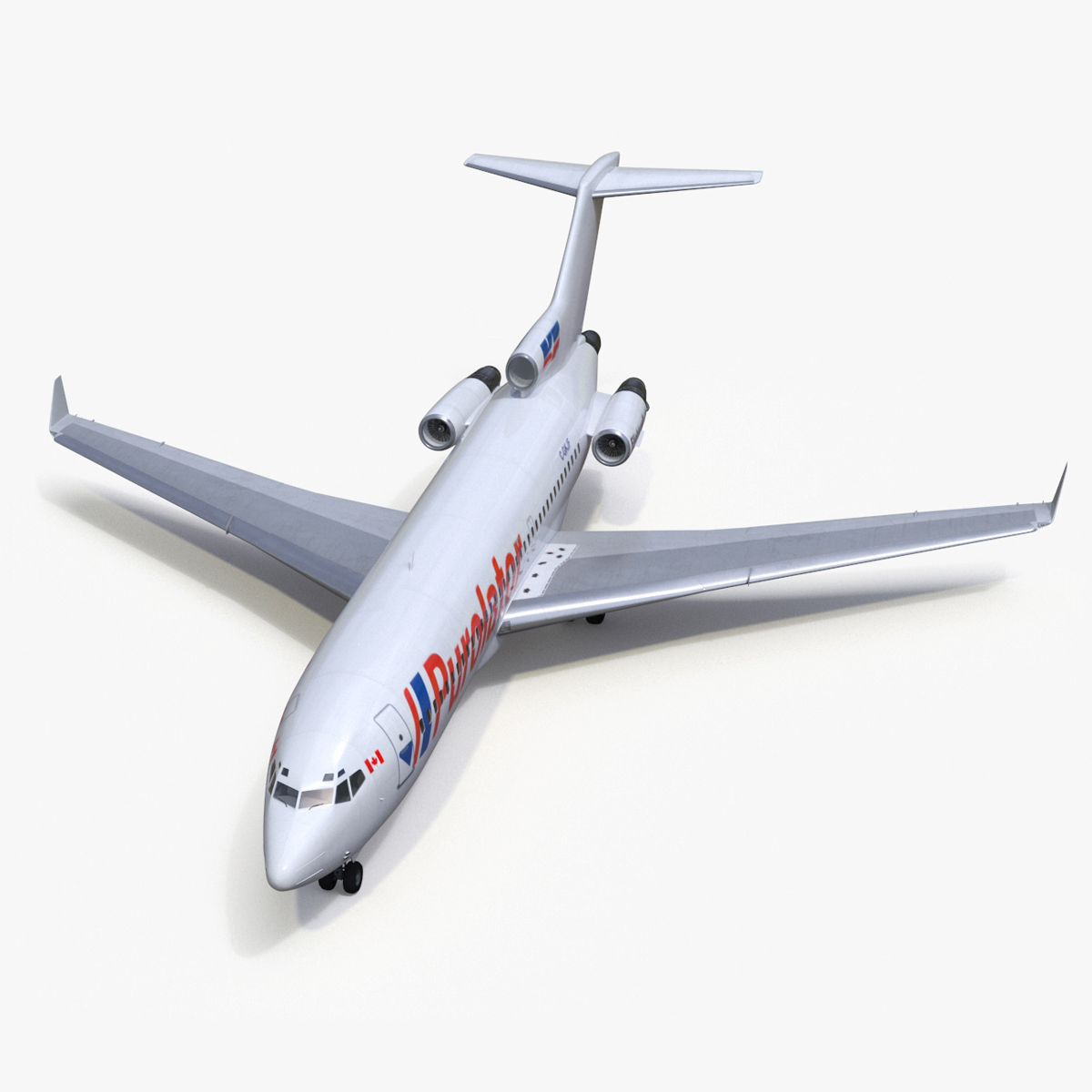 3D Boeing 727-100 Purolator Rigged