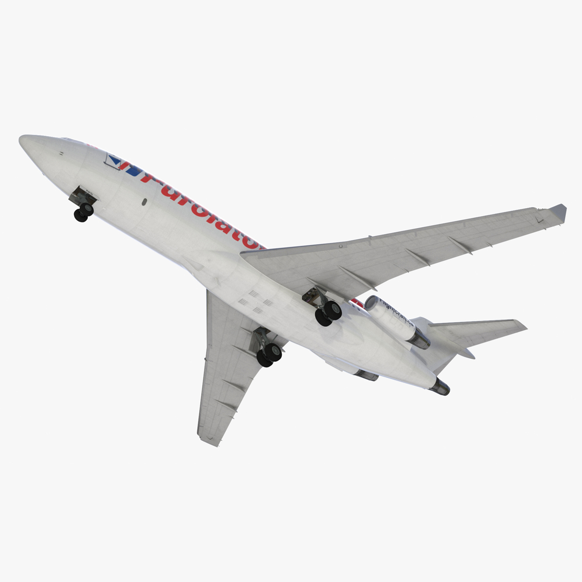 3D Boeing 727-100 Purolator Rigged