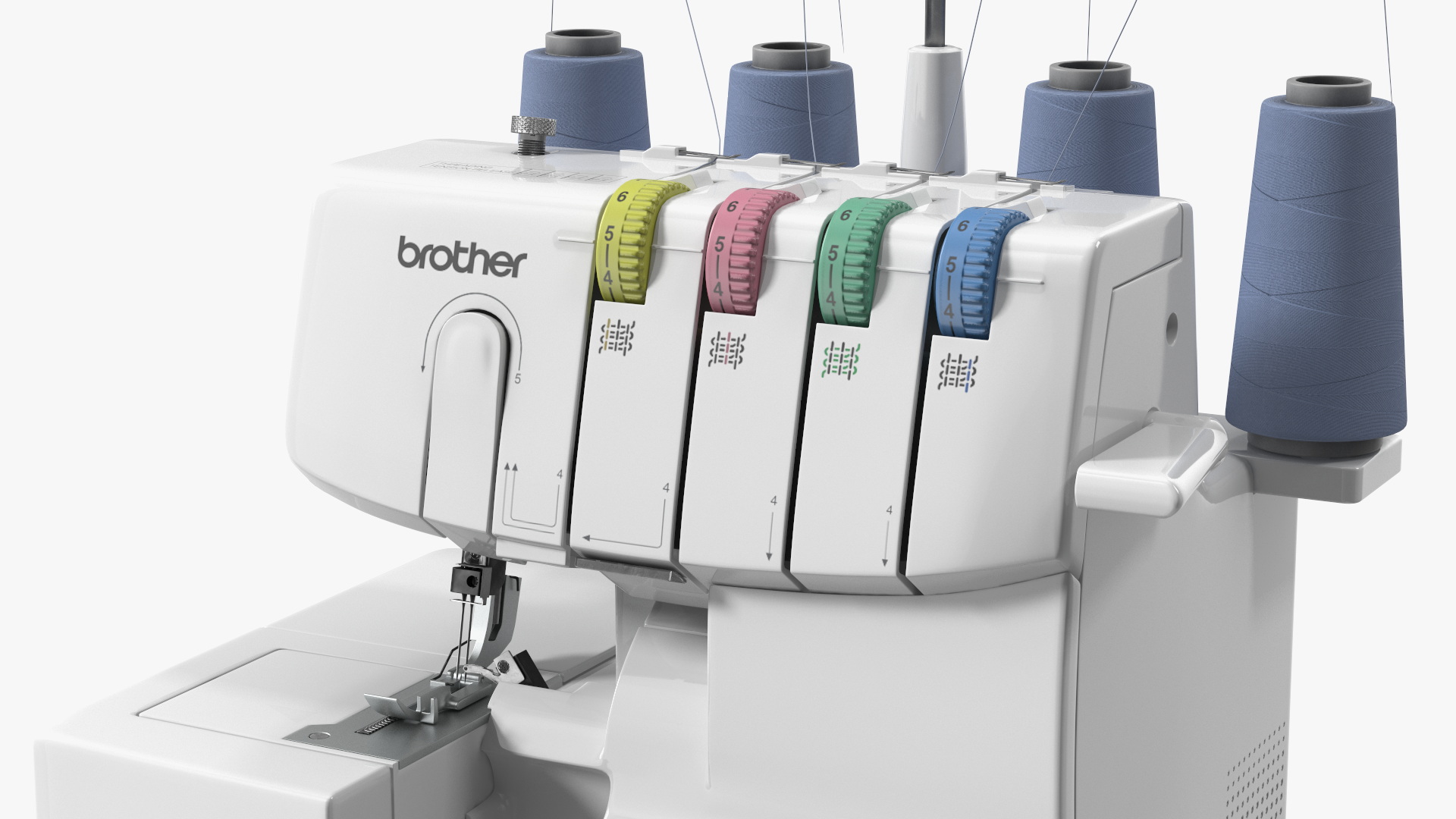 Serger Machine Brother 1034D with Thread Spools 3D