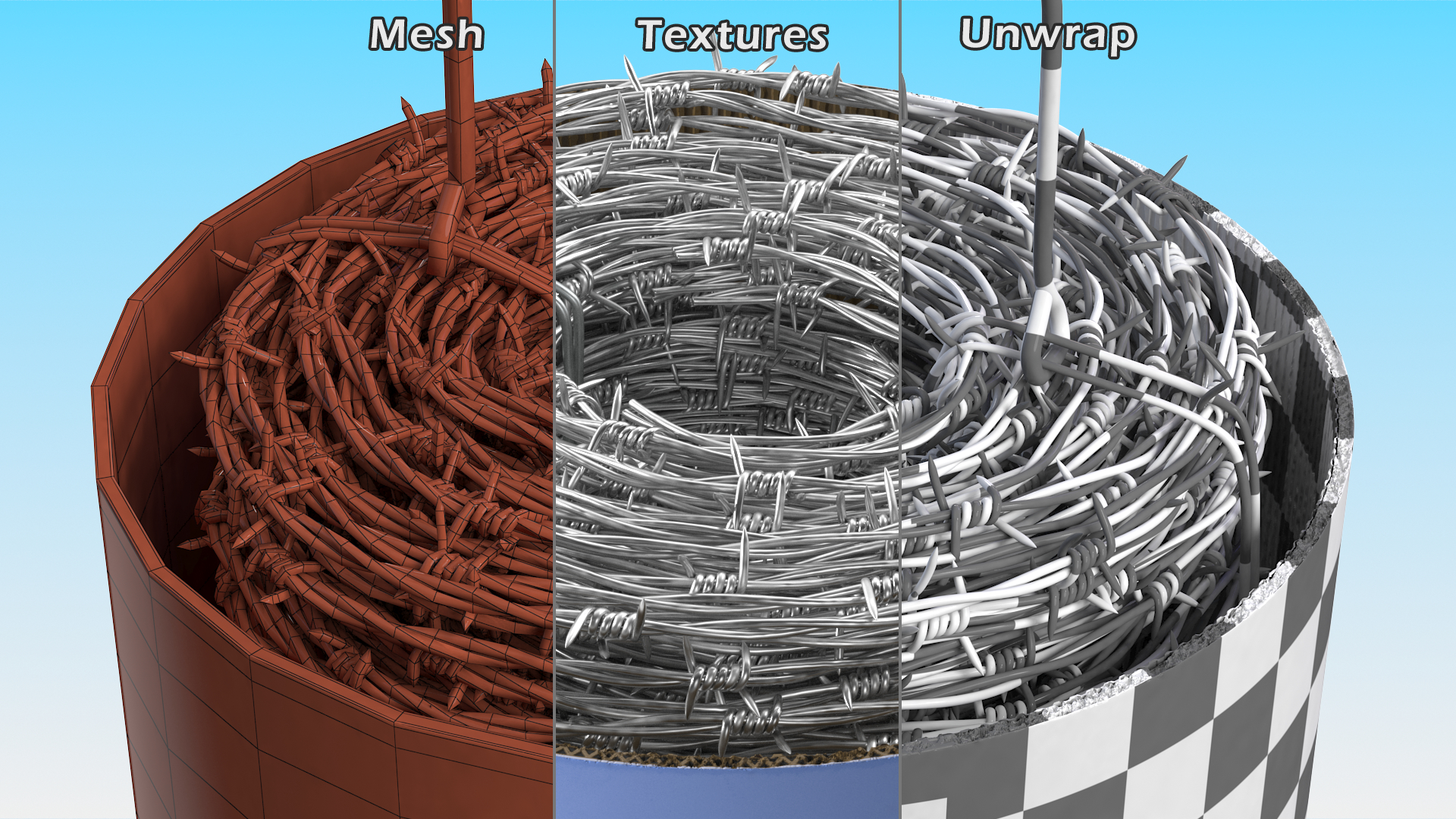 3D Barbed Wire in Cardboard Packaging with Handle