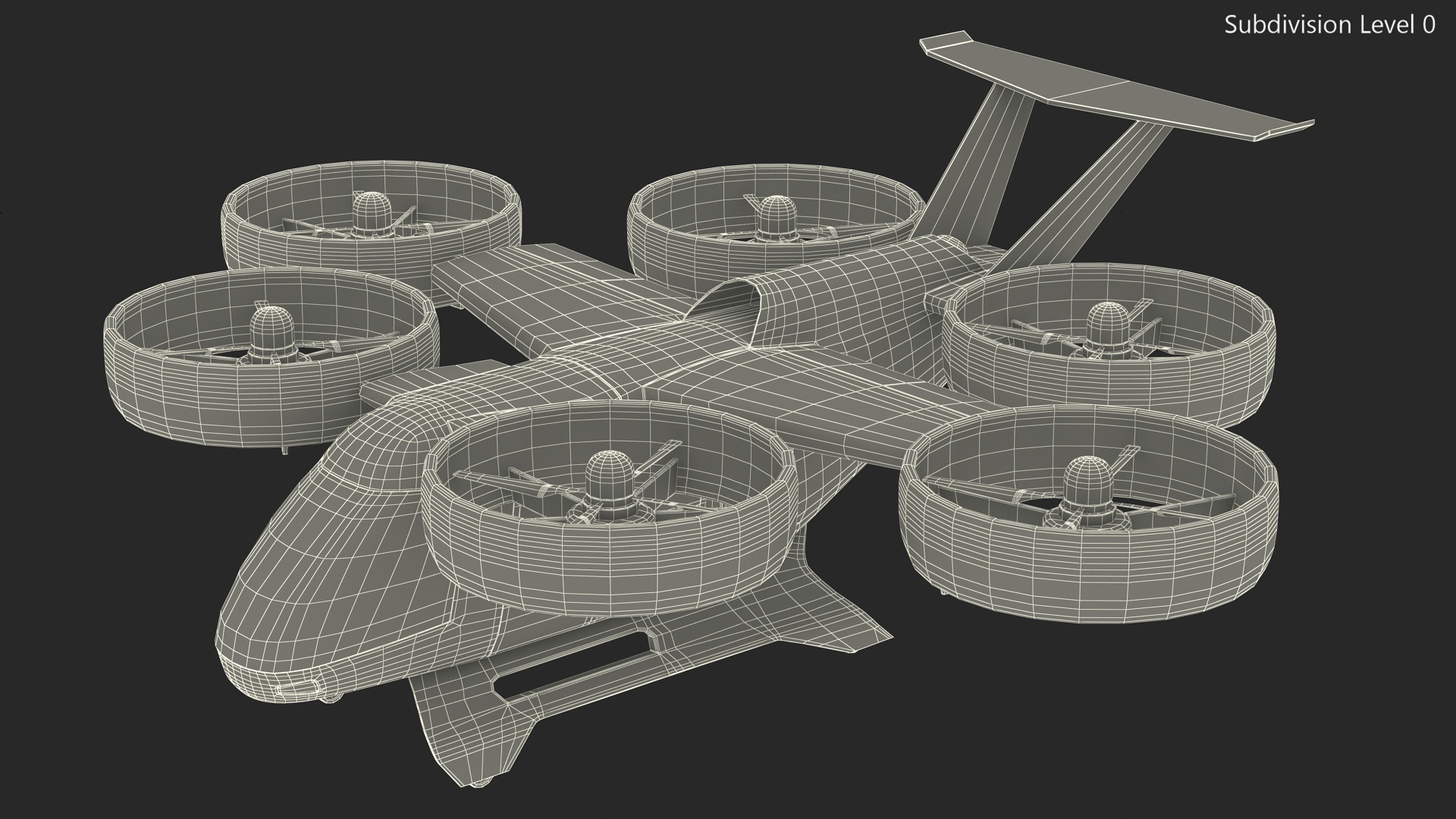 3D Flying Taxi Bell Nexus Rigged for Cinema 4D model