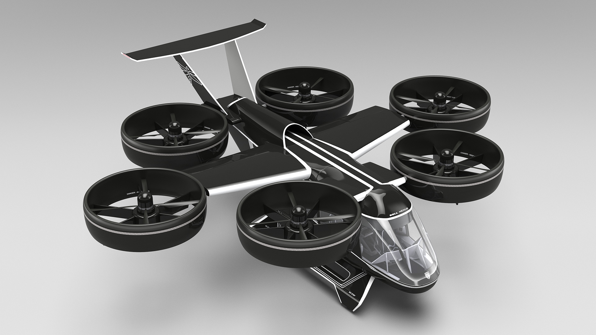 3D Flying Taxi Bell Nexus Rigged for Cinema 4D model