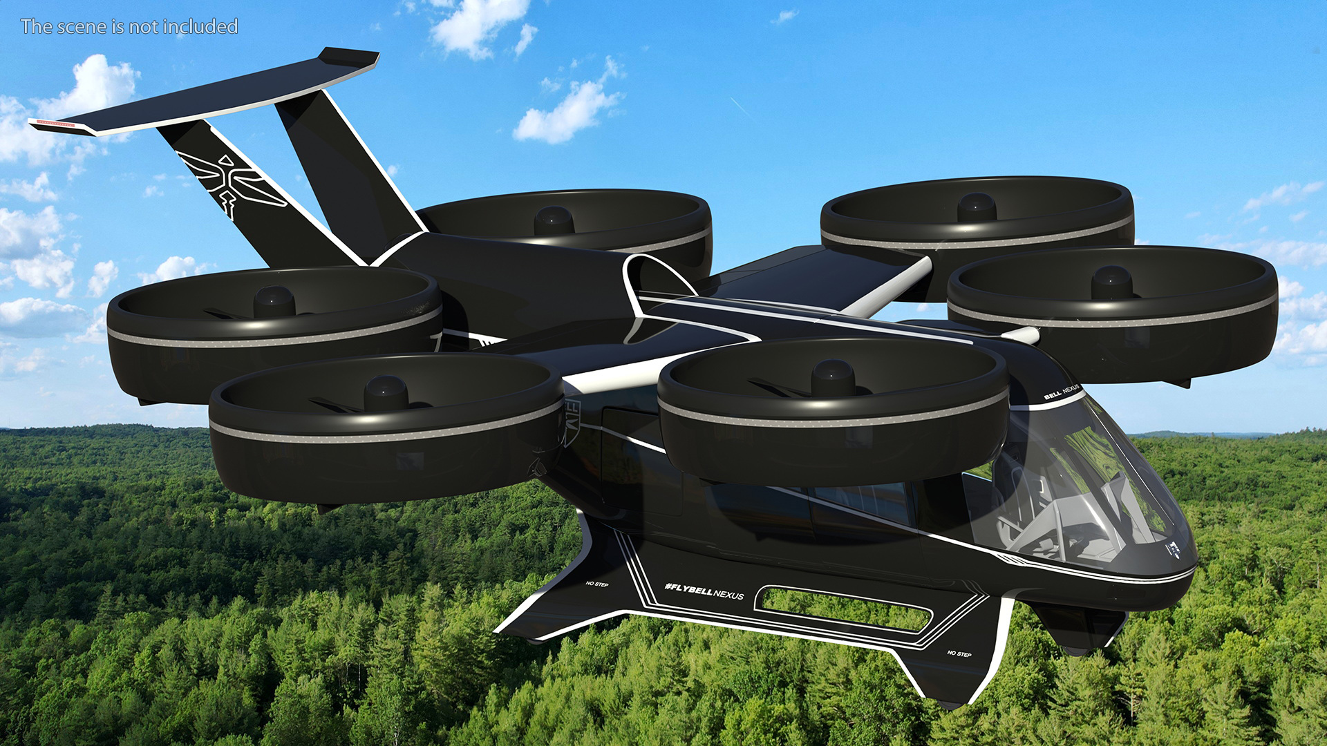 3D Flying Taxi Bell Nexus Rigged for Cinema 4D model