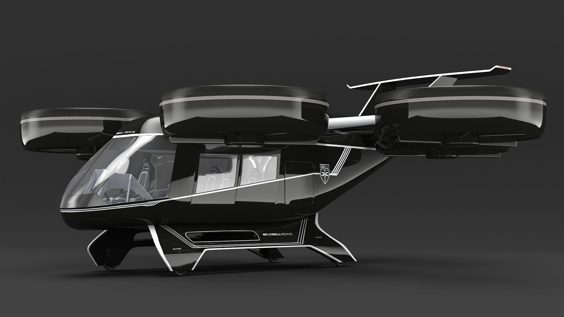 3D Flying Taxi Bell Nexus Rigged for Cinema 4D model