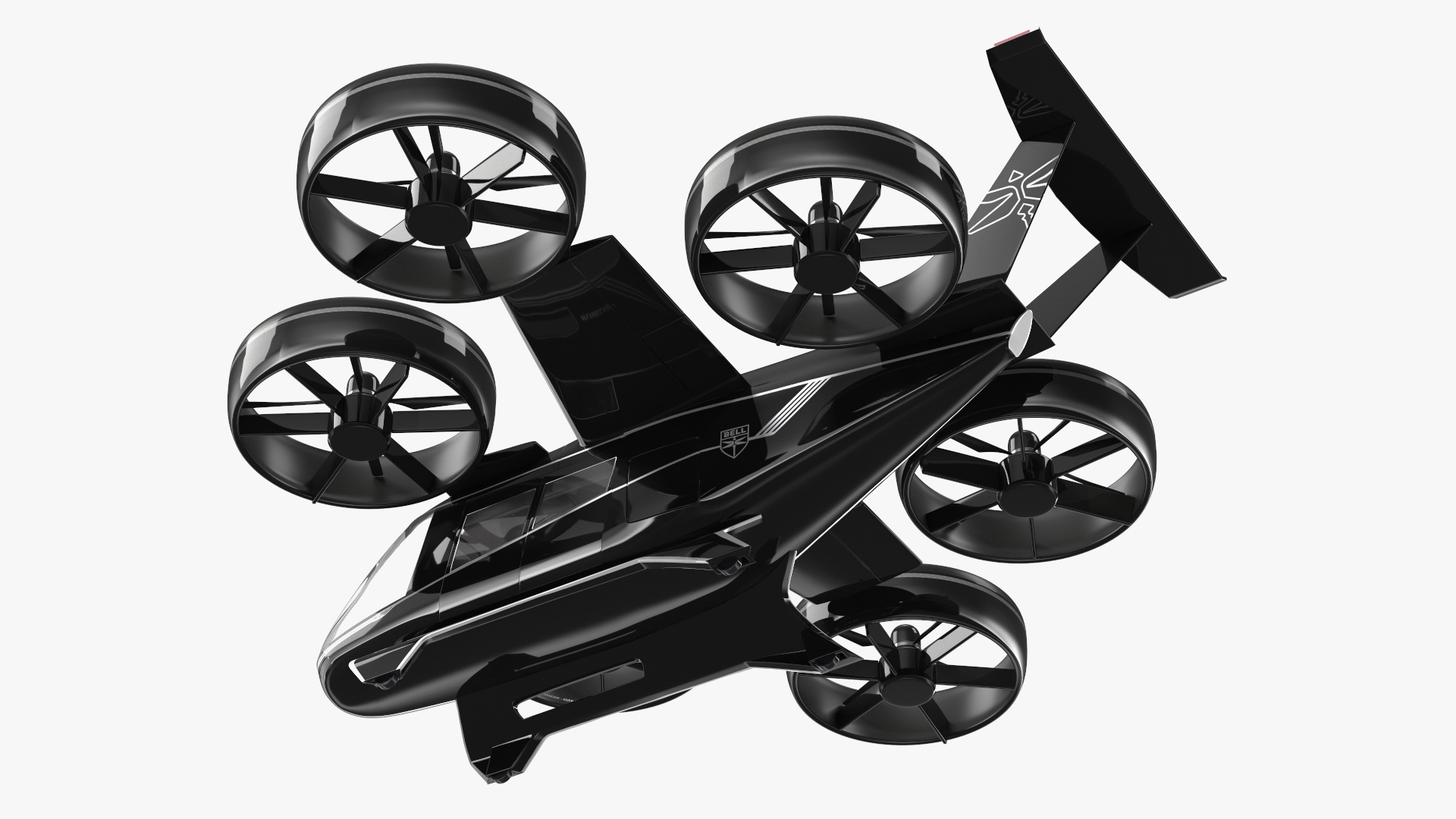 3D Flying Taxi Bell Nexus Rigged for Cinema 4D model