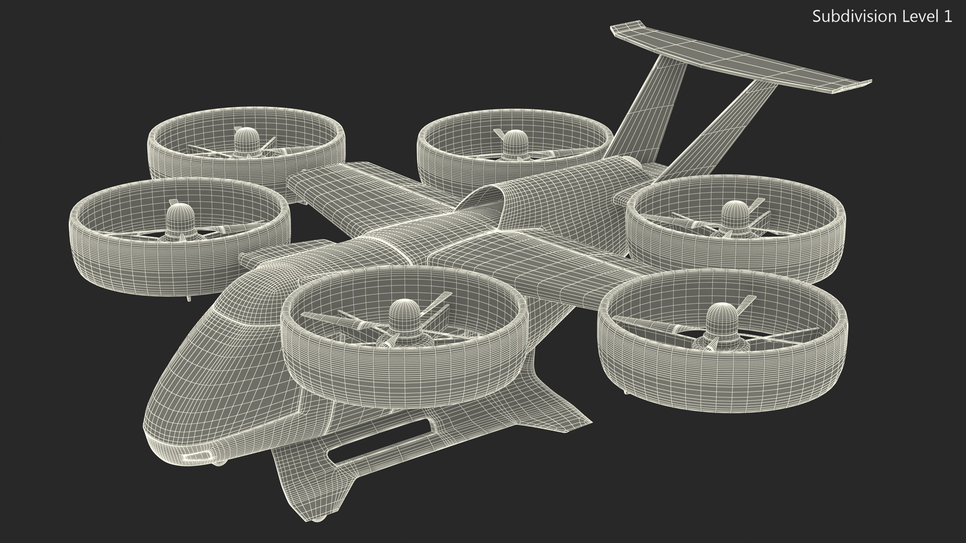 3D Flying Taxi Bell Nexus Rigged for Cinema 4D model