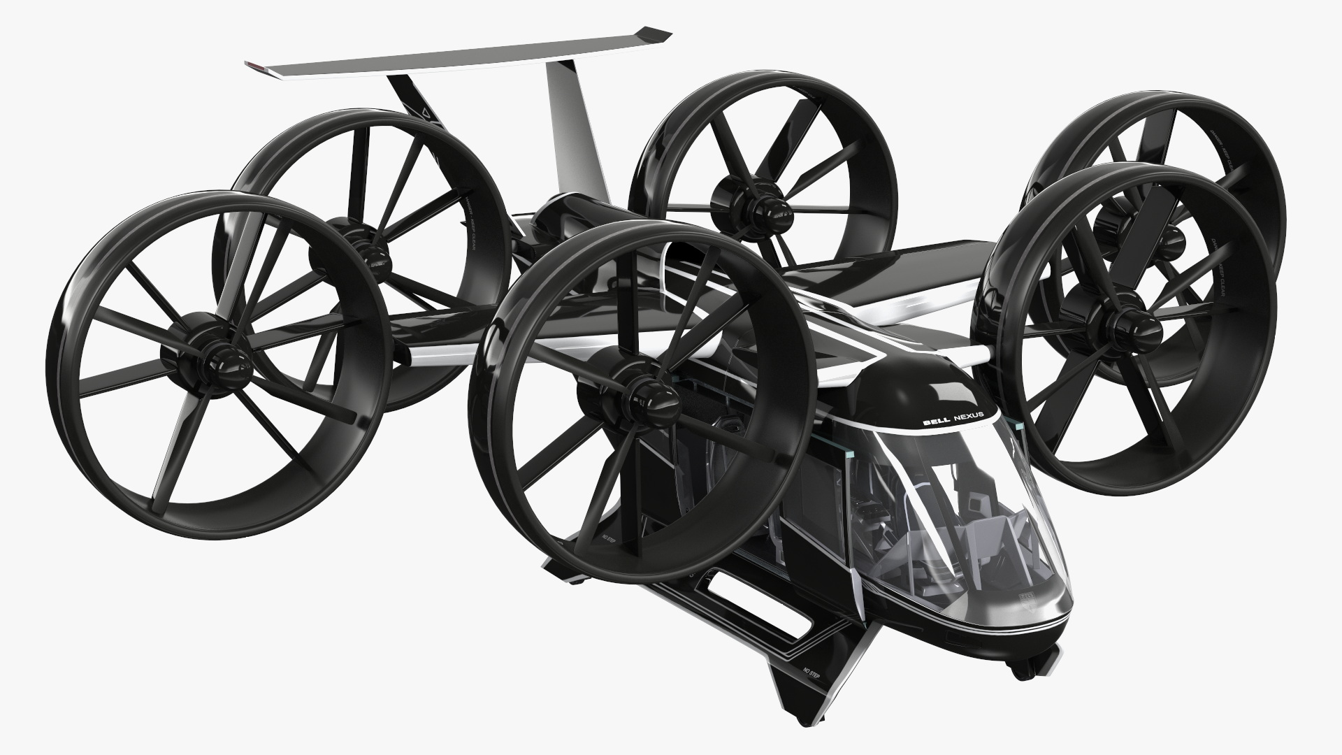 3D Flying Taxi Bell Nexus Rigged for Cinema 4D model