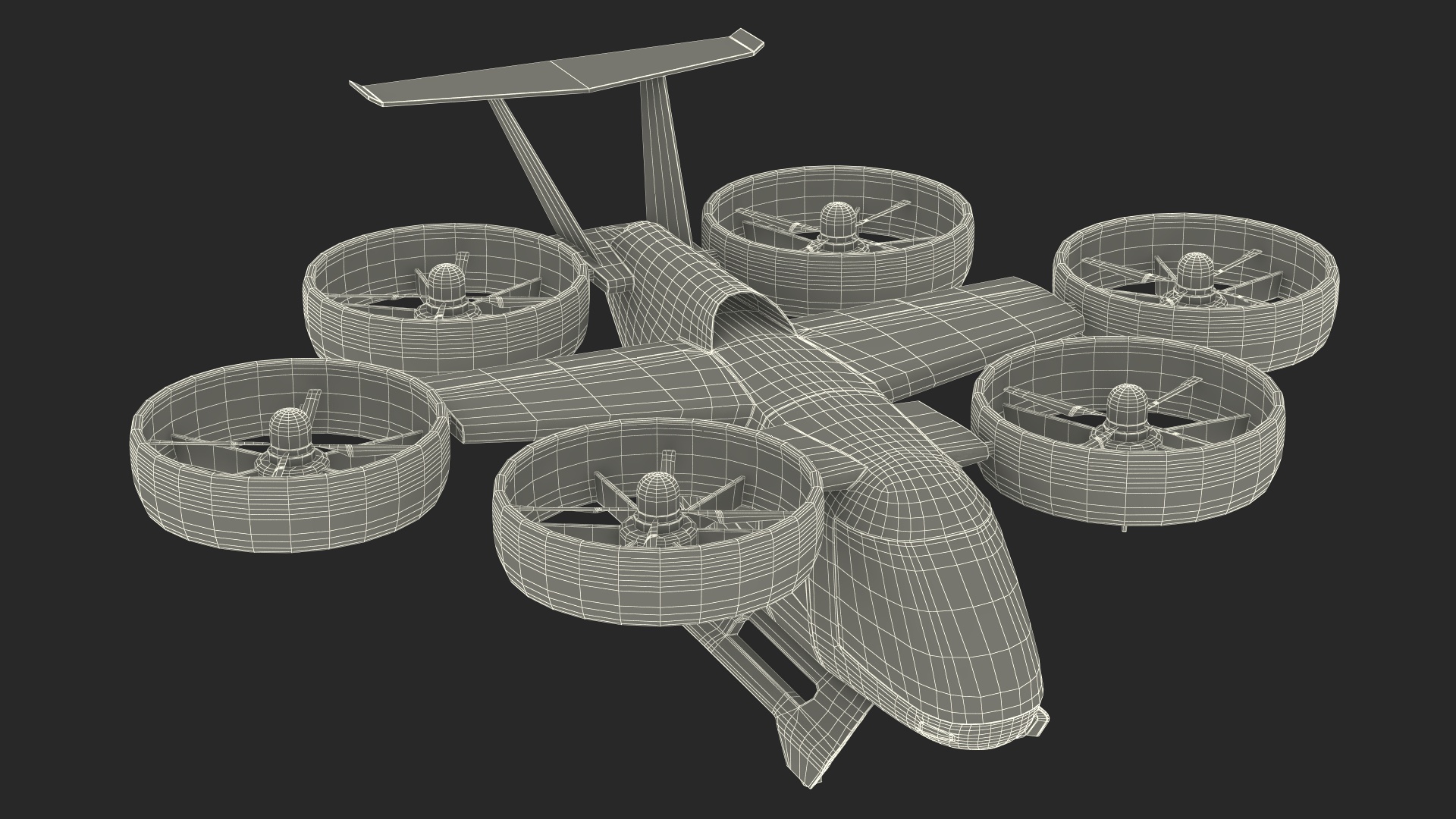 3D Flying Taxi Bell Nexus Rigged for Cinema 4D model