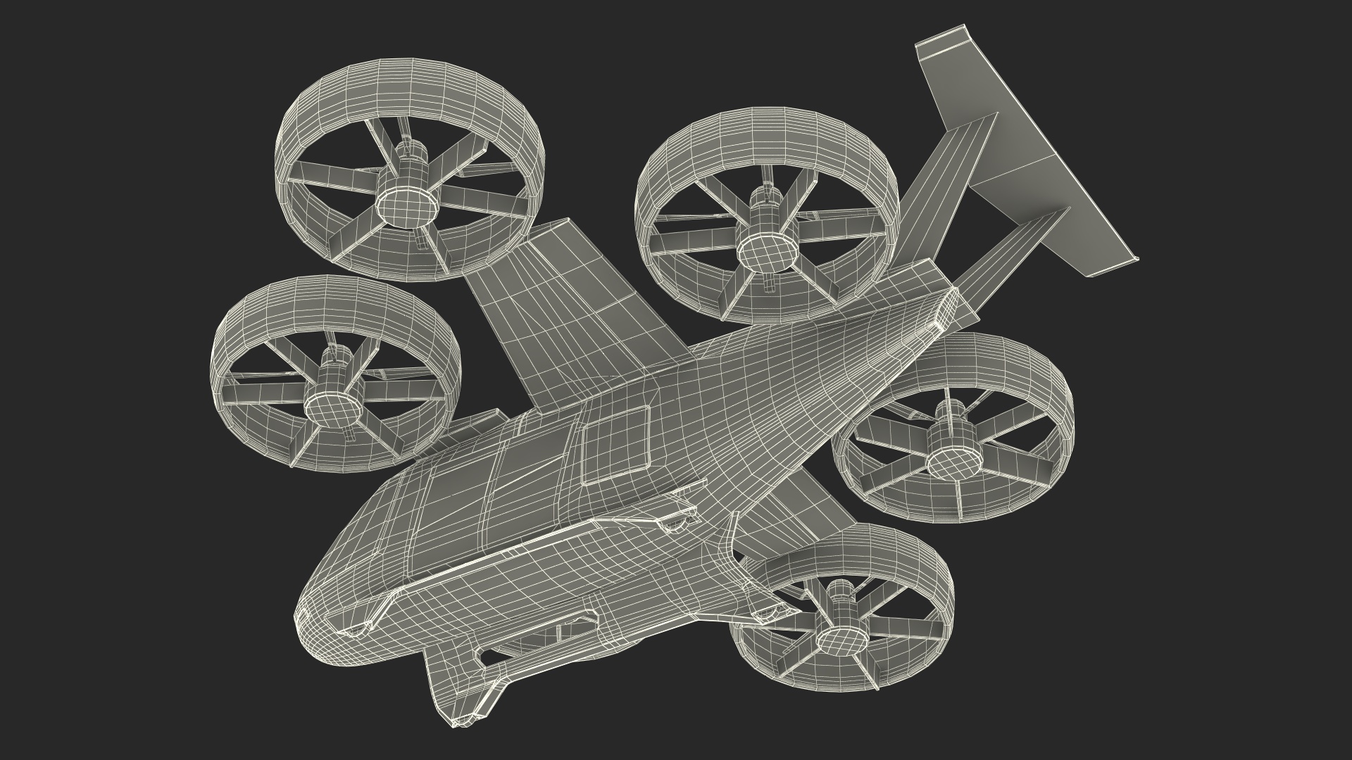 3D Flying Taxi Bell Nexus Rigged for Cinema 4D model