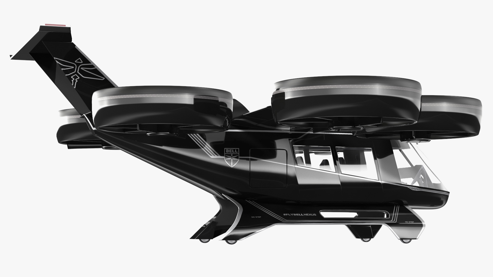 3D Flying Taxi Bell Nexus Rigged for Cinema 4D model