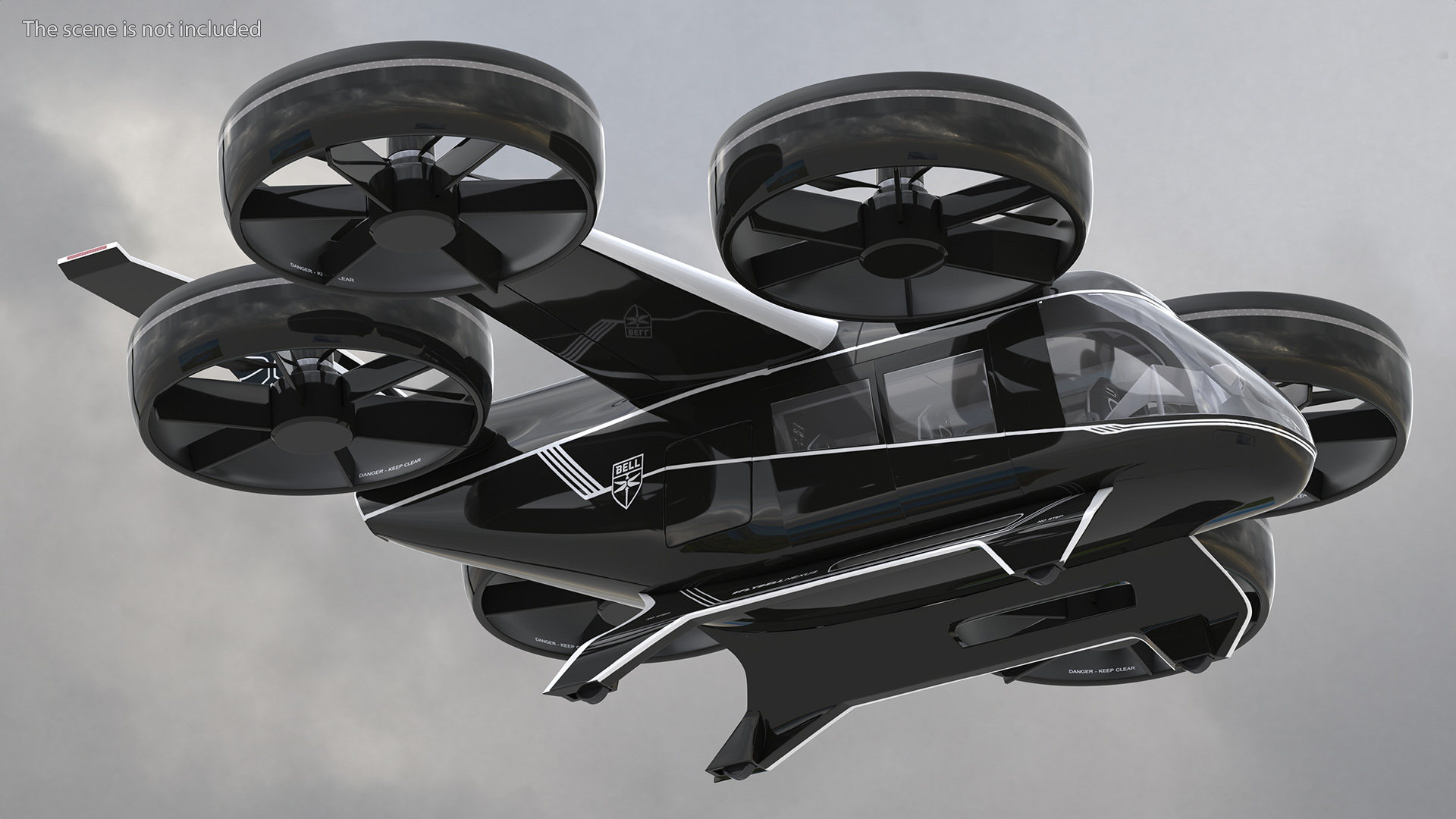 3D Flying Taxi Bell Nexus Rigged for Cinema 4D model